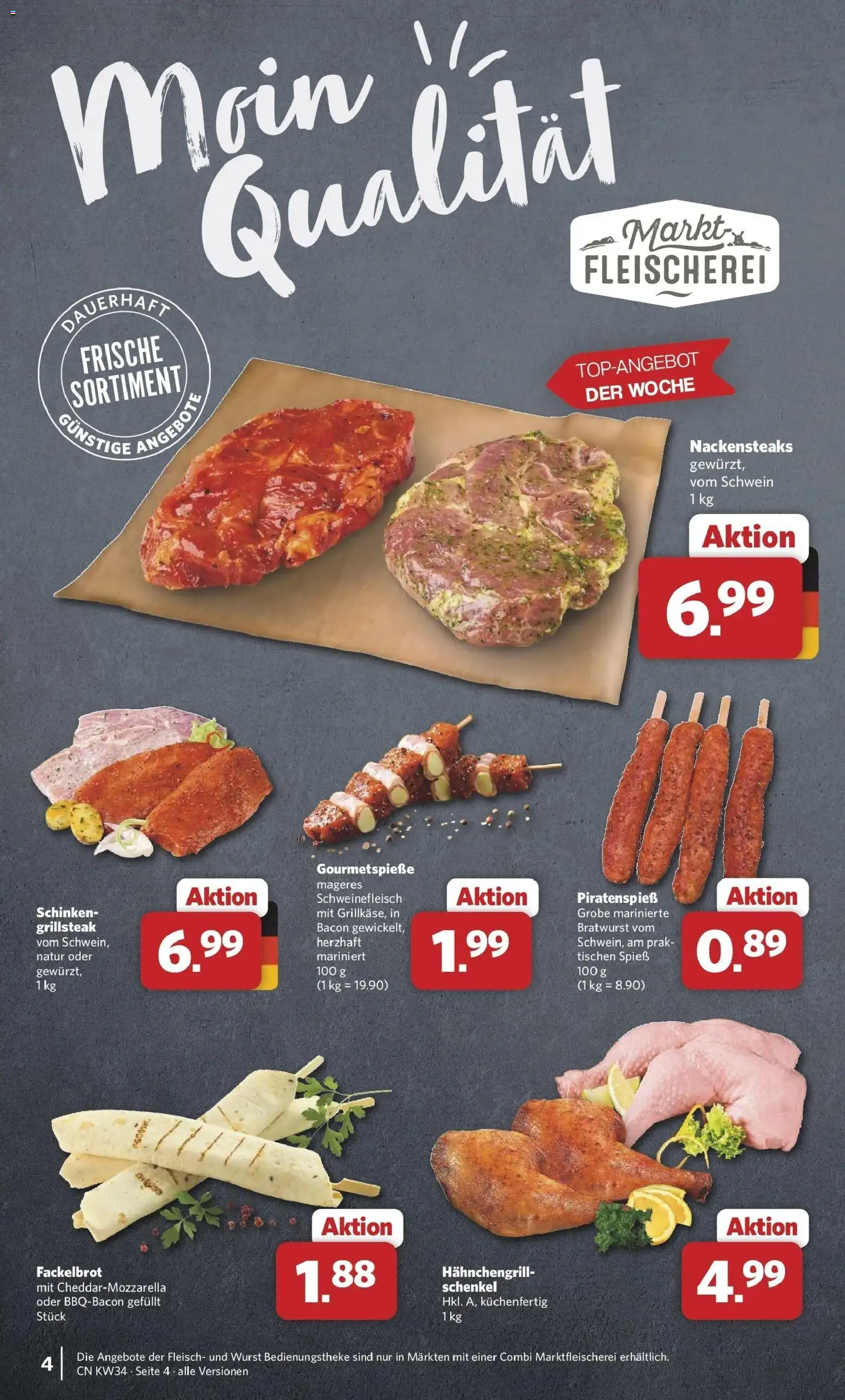 Combi Prospekt Twistringen (ab 17.08.2026) zum Blättern | Seite: 4 | Produkte: Bratwurst, Wurst, Schinken, Fleisch