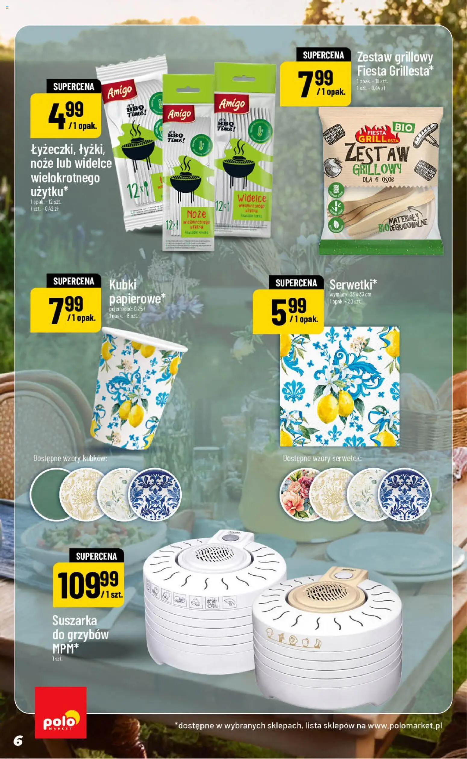 Nowa POLOmarket gazetka od jutra 12.08.2026 | Strona: 6 | Produkty: Noże, Suszarka, Grill