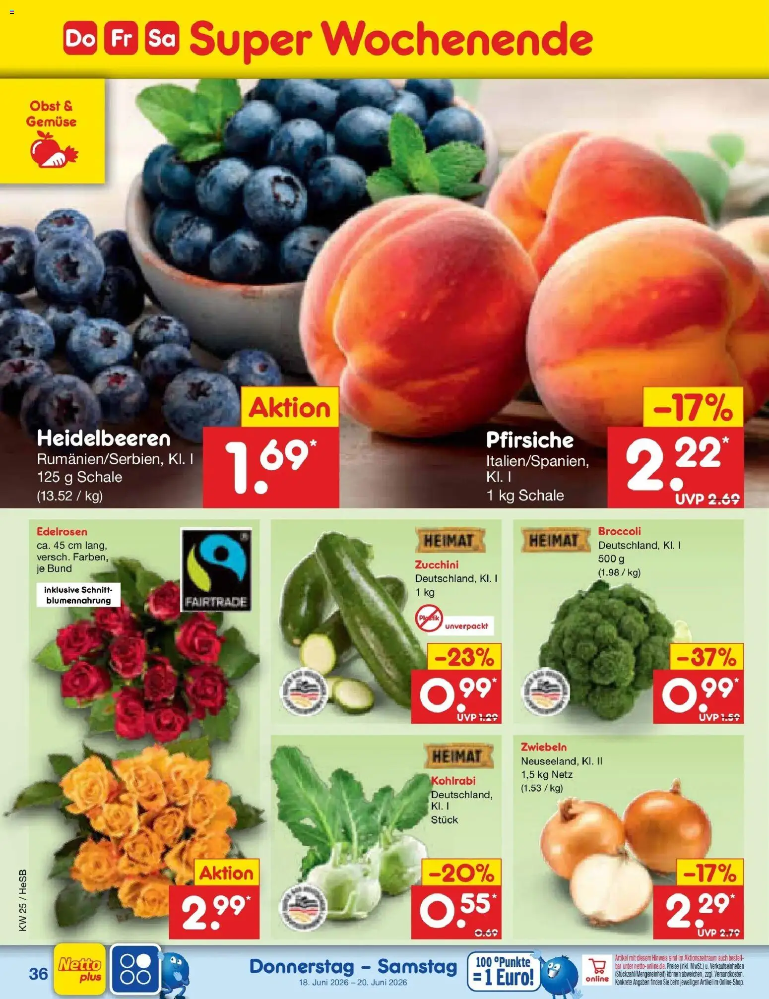Netto Marken-Discount Prospekt Hamburg – gültig ab 14.06.2026 | Seite: 48 | Produkte: Kohlrabi, Heidelbeeren, Zwiebeln, Obst