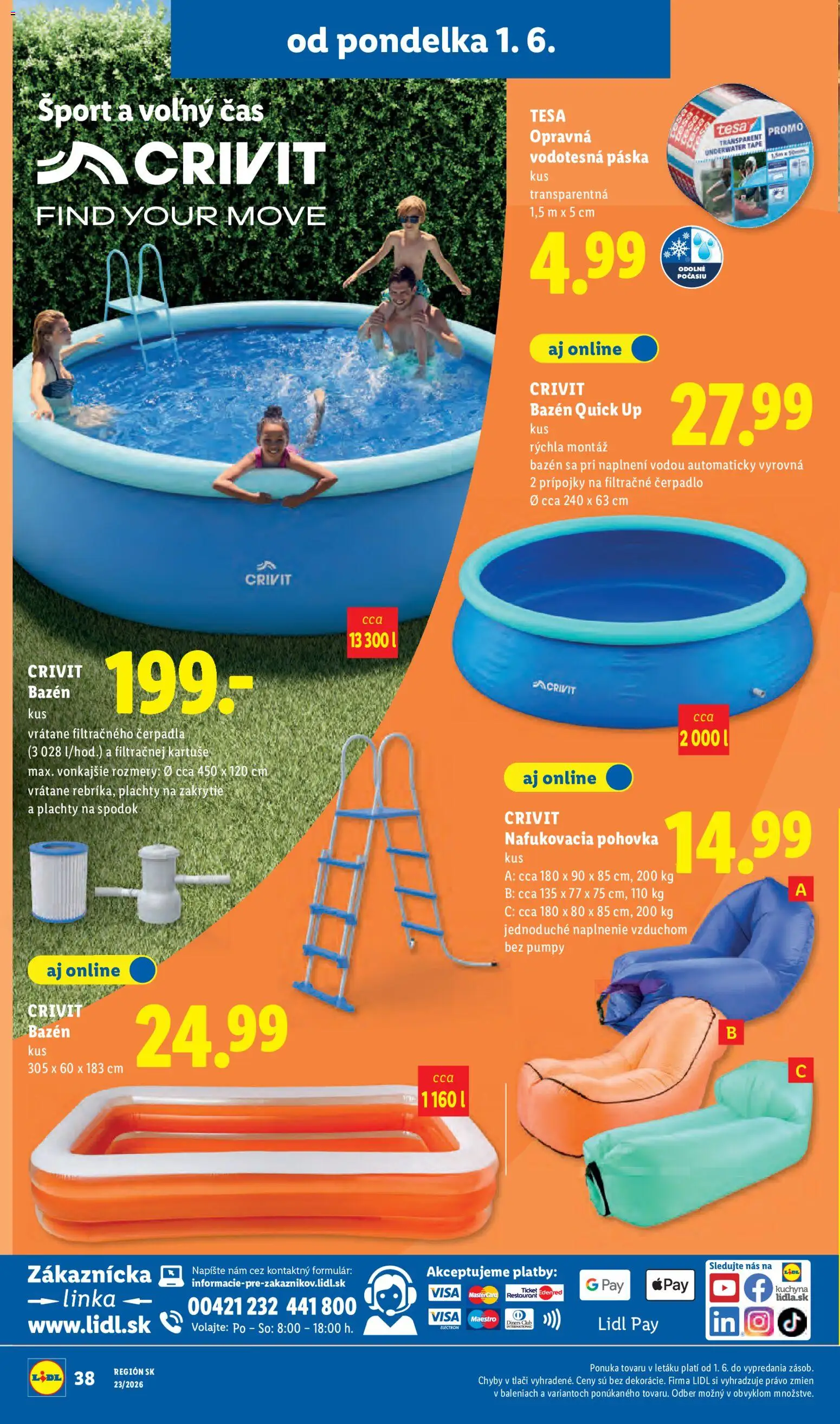 Nové Lidl akcie – leták je platný od 01.06.2026 | Strana: 52 | Produkty: Pohovka, Kuchyňa, Čerpadlo