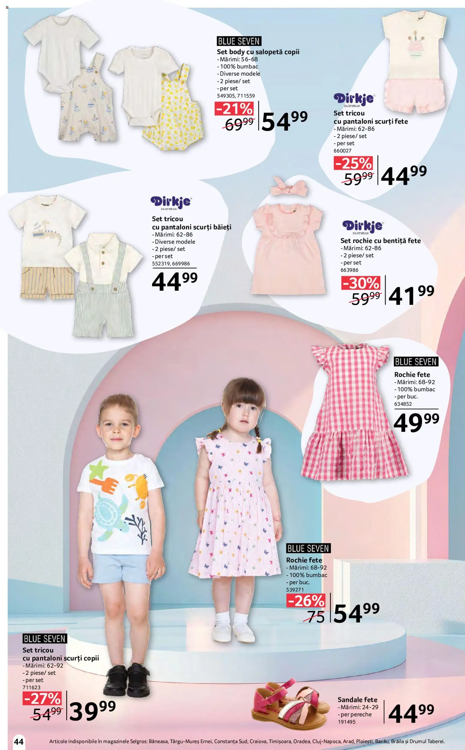 Noul catalog Selgros – valabil de la 15.05.2026 | Pagină: 44 | Produse: Rochie, Tricou, Salopetă, Sandale