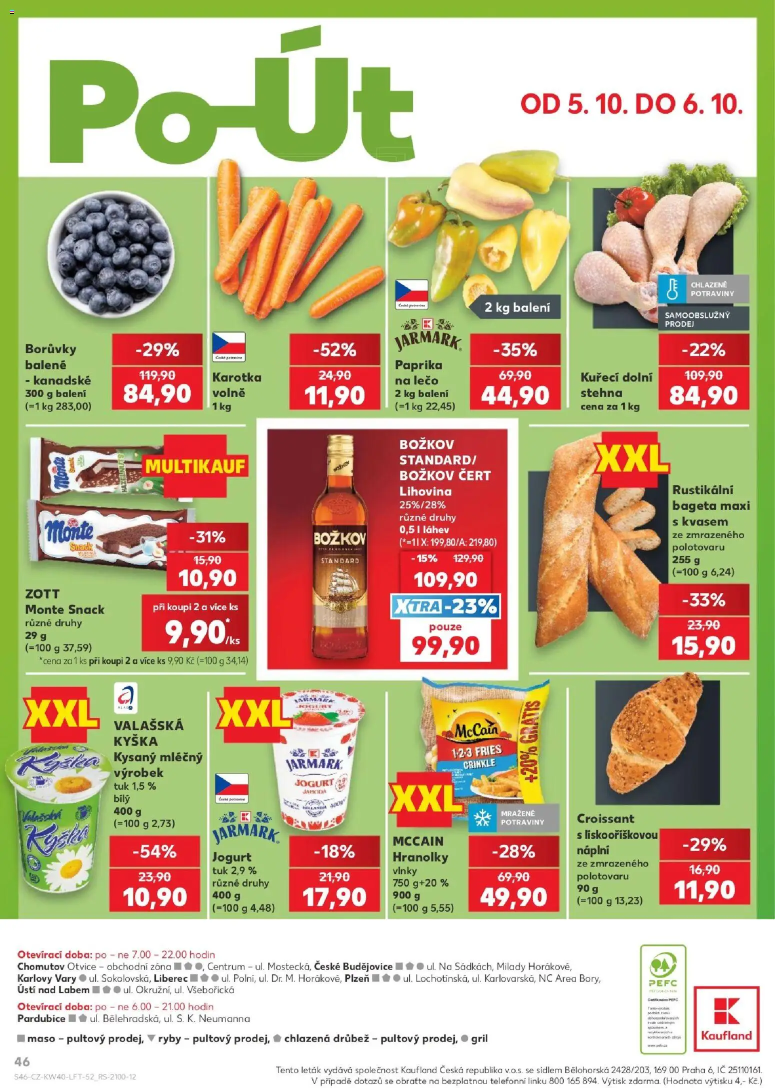 Kaufland leták - Plzeň Bory od 30.09.2026 | Strana: 46 | Produkty: Borůvky, Ryby, Paprika, Croissant