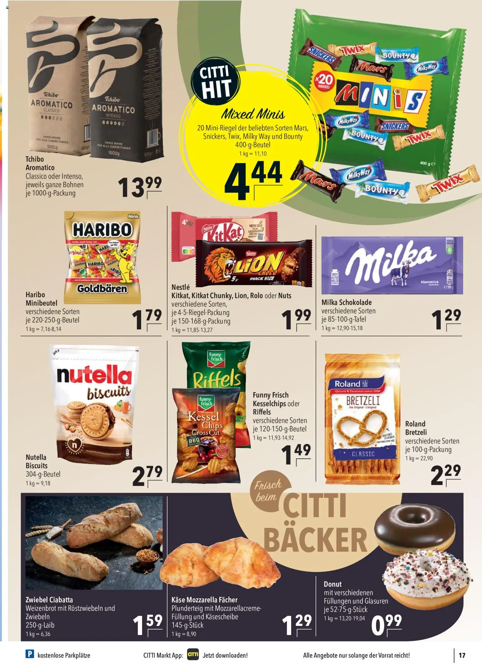 CITTI Markt Prospekt – gültig ab 24.06.2026 | Seite: 17 | Produkte: Haribo, Milka schokolade, Mars, Nutella