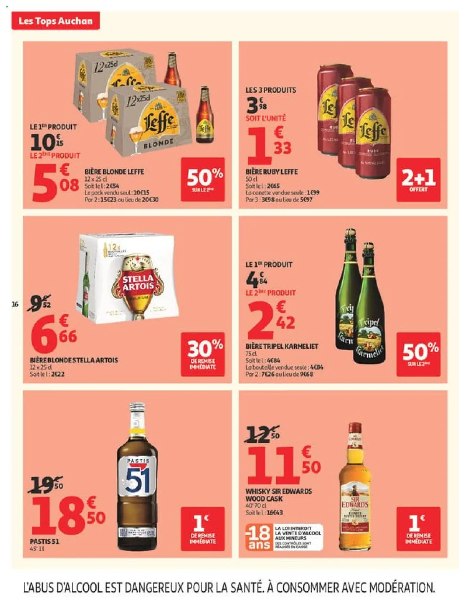 {H1} | Page: 16 | Produits: Whisky, Clé, Bière blonde, Bière