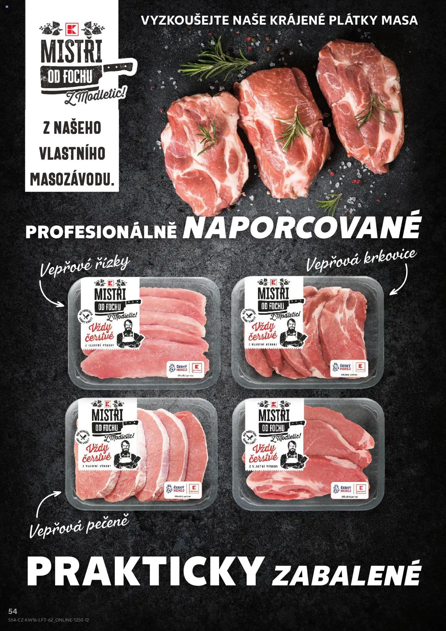 Kaufland leták - Praha 8 od 15.04.2026 | Strana: 54 | Produkty: Vepřové řízky, Vepřová pečeně, Krkovice, Vepřová krkovice