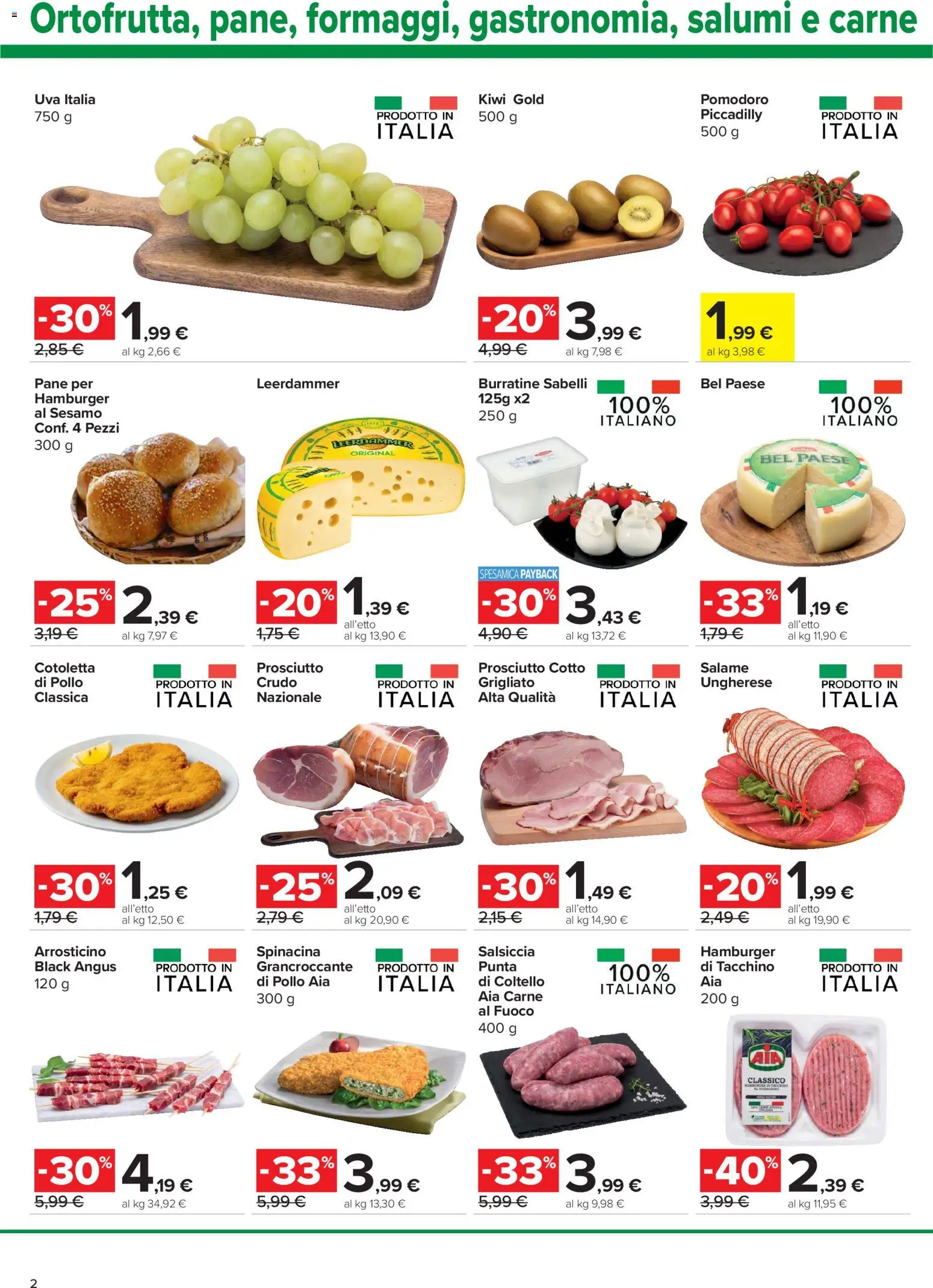 Volantino Carrefour del 27/08/2026 | Pagina: 2 | Prodotti: Prosciutto Cotto, Pane, Pollo, Prosciutto