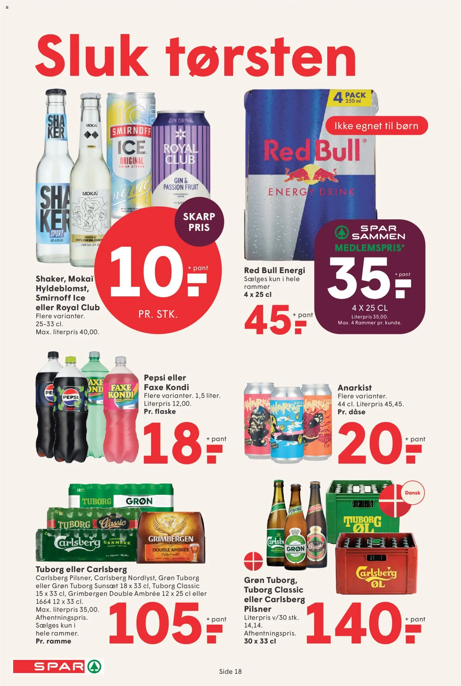 Spar tilbudsavis – gyldig fra 14/08/2026 | Side: 19 | Produkter: Rammer, Gin, Faxe Kondi, Pepsi