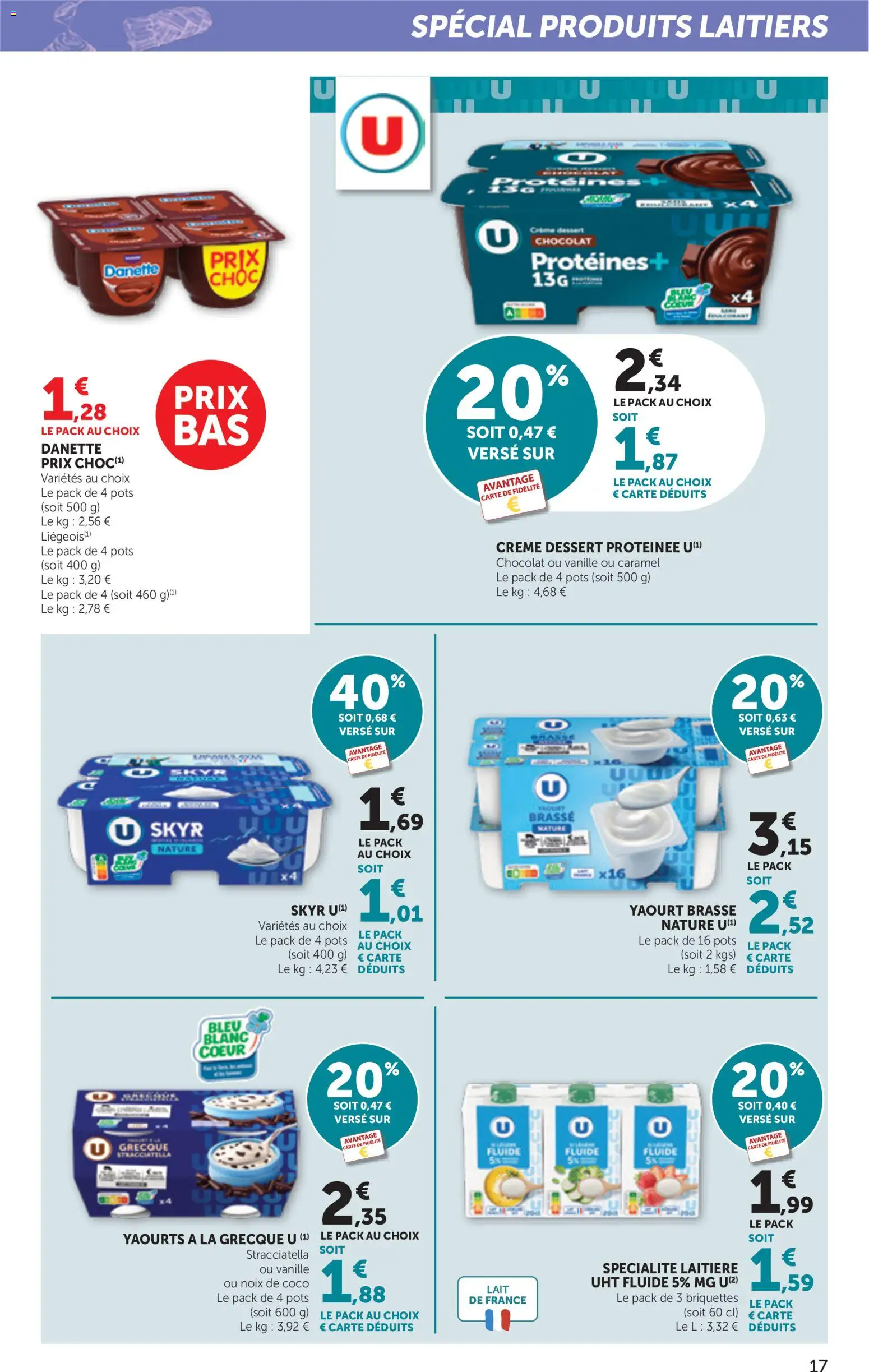 {H1} | Page: 17 | Produits: Dessert, Yaourt brassé, Lait, Yaourt