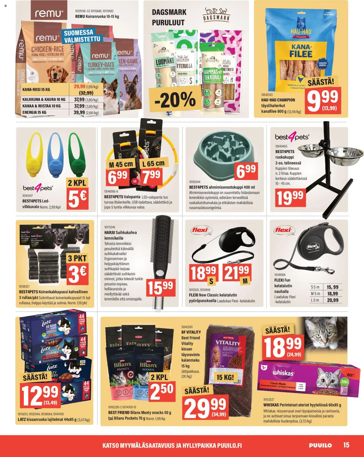 Puuilo - 261014 vko42 digi – voimassa 12/10/2026 alkaen | Sivu: 15 | Tuotteet: Kana, Kanafilee, Kissanruoka, Koiranruoka