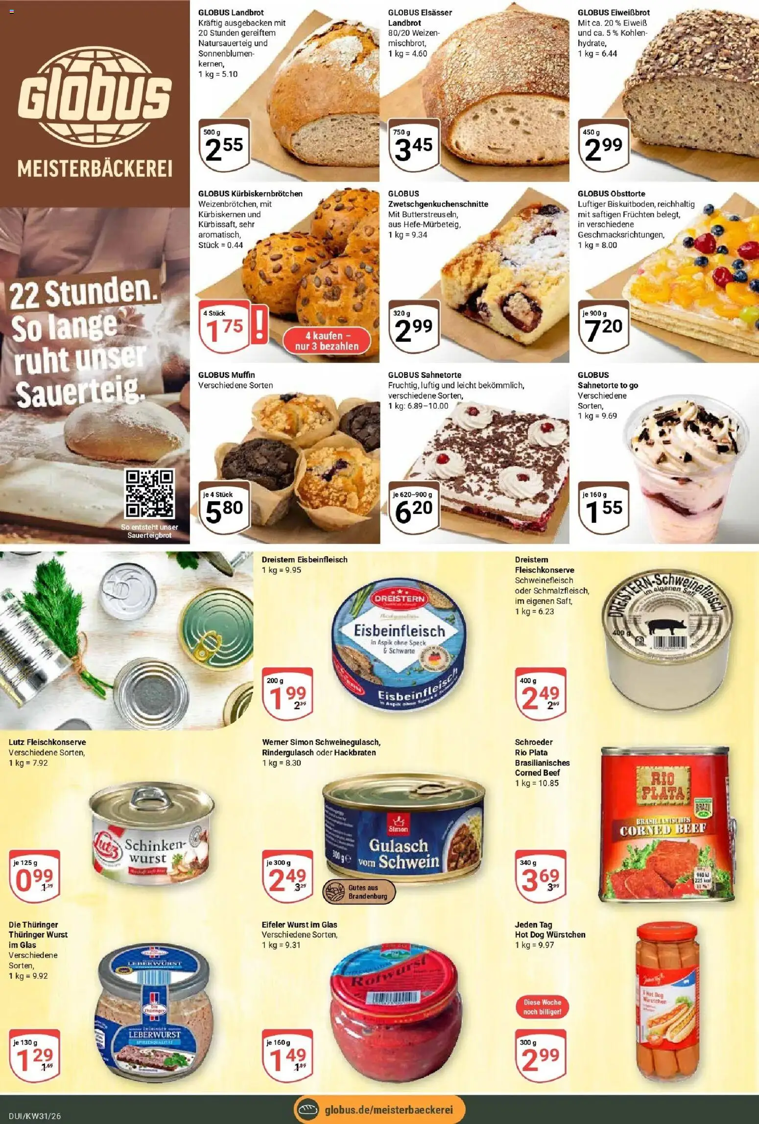 Globus Prospekt Duisburg – gültig ab 27.07.2026 | Seite: 9 | Produkte: Rindergulasch, Wurst, Schinken, Schweinefleisch