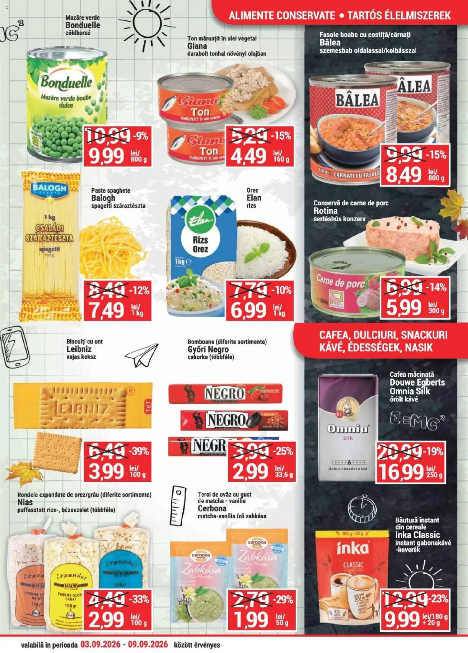 Noul catalog Merkur – valabil de la 03.09.2026 | Pagină: 3 | Produse: Carne De Porc, Cereale, Paste, Cârnați