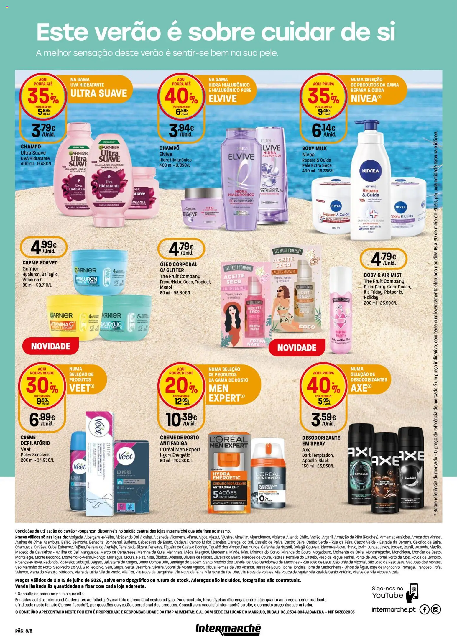 Intermarché Folheto Contact │ válido de 02/07/2026 | Página: 8 | Produtos: Shampoo, Base, Óleo, Vitamina c