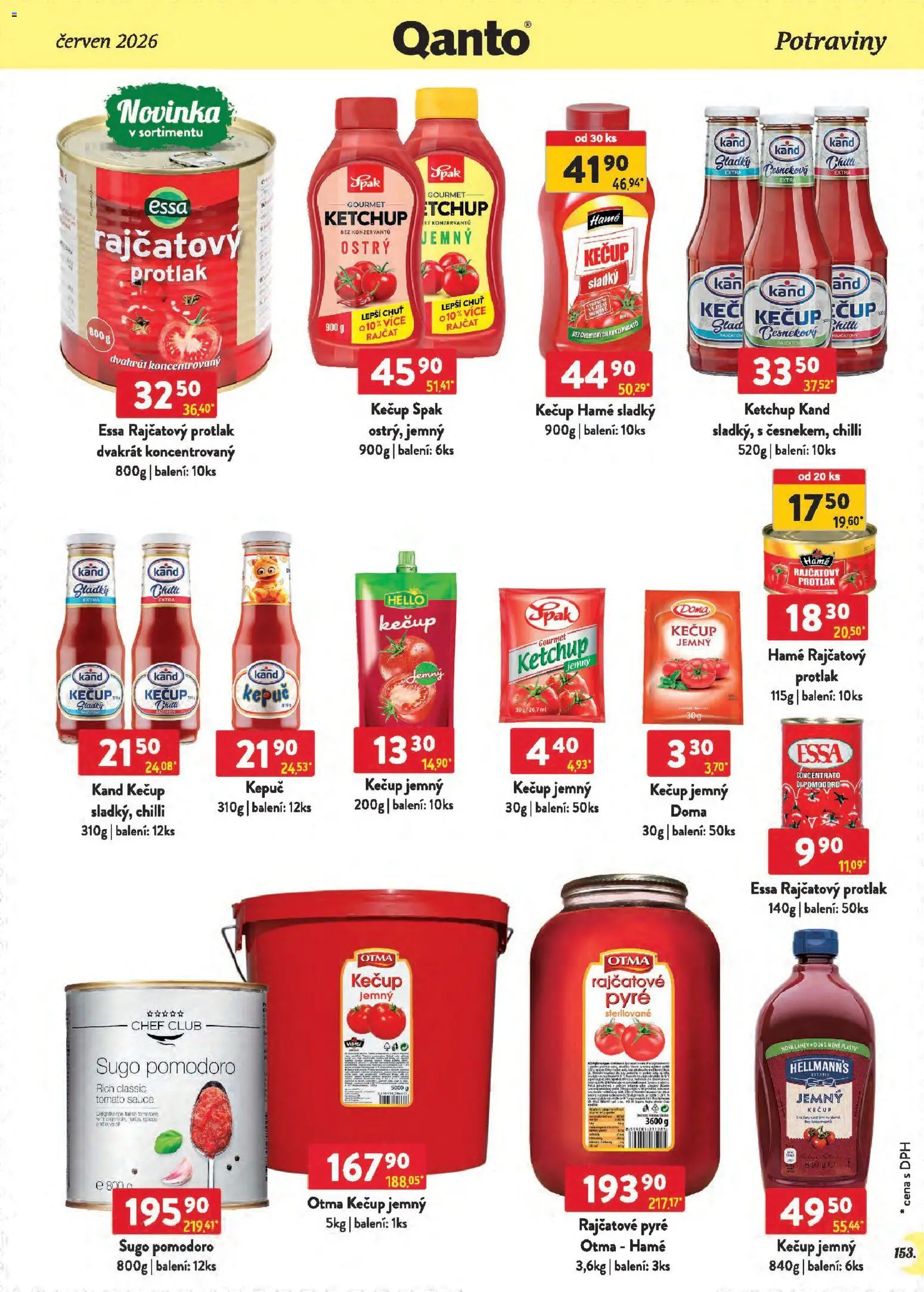 Astur & Qanto leták - Velkoobchod 06/2026 od 01.06.2026 | Strana: 153 | Produkty: Rajčatový protlak, Kečup, Hellmann's, Potraviny