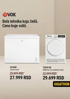 Gigatron katalog - pregled Gigatron kataloga - važi od 07.09.2026 | Strana: 10 | Proizvode: Zamrzivač, Mašina za sušenje veša