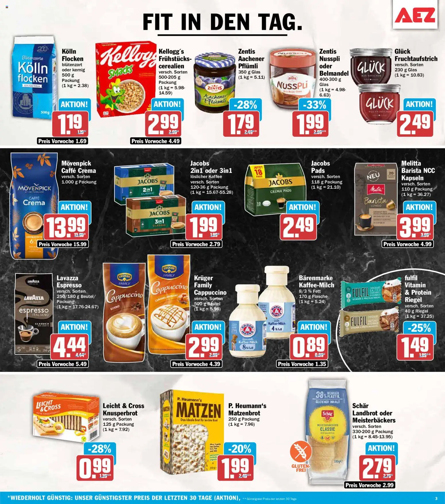 AEZ Prospekt – gültig ab 15.06.2026 | Seite: 3 | Produkte: Melitta, Kolln, Kaffee, Kellogg's