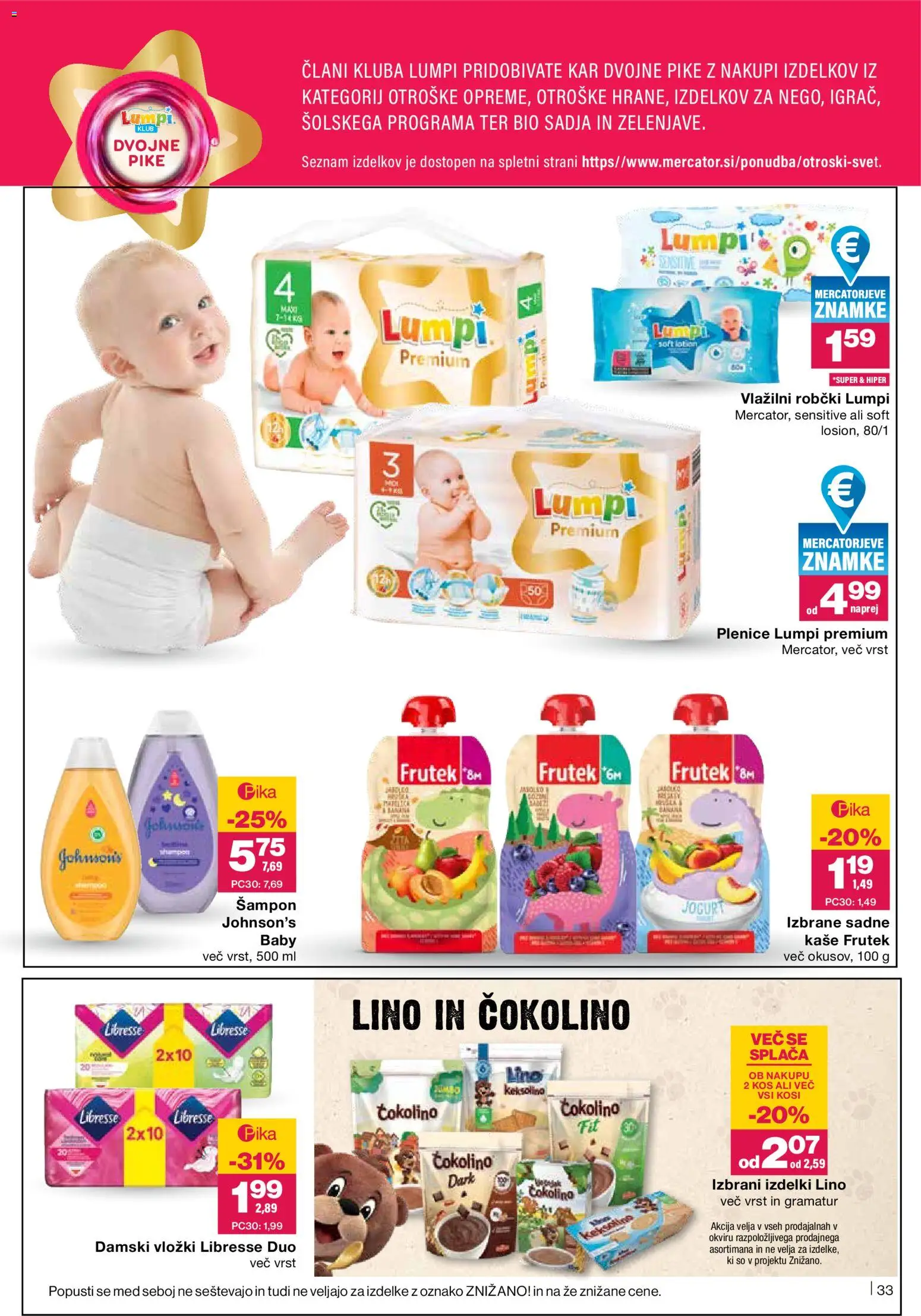 Novi Mercator katalog ponudbe – veljaven od 07.05.2026 | Stran: 33 | Izdelki: Vložki, Kos, Jogurt, Vlažilni robčki