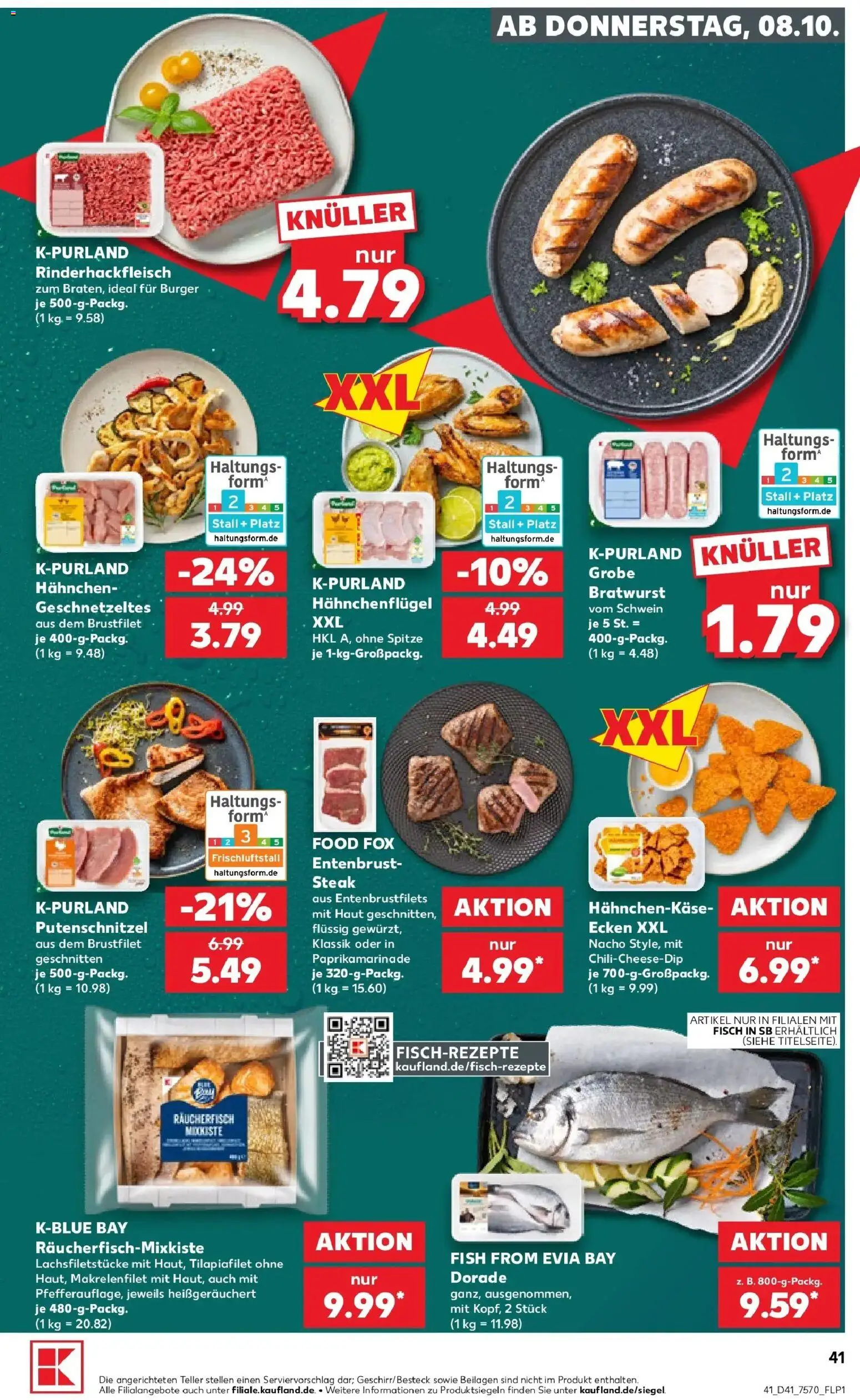 Prospekt Kaufland ab 05.10.2026 » Angebote Online zum Blättern | Seite: 51 | Produkte: Dorade, Hahnchen, Bratwurst, Fisch