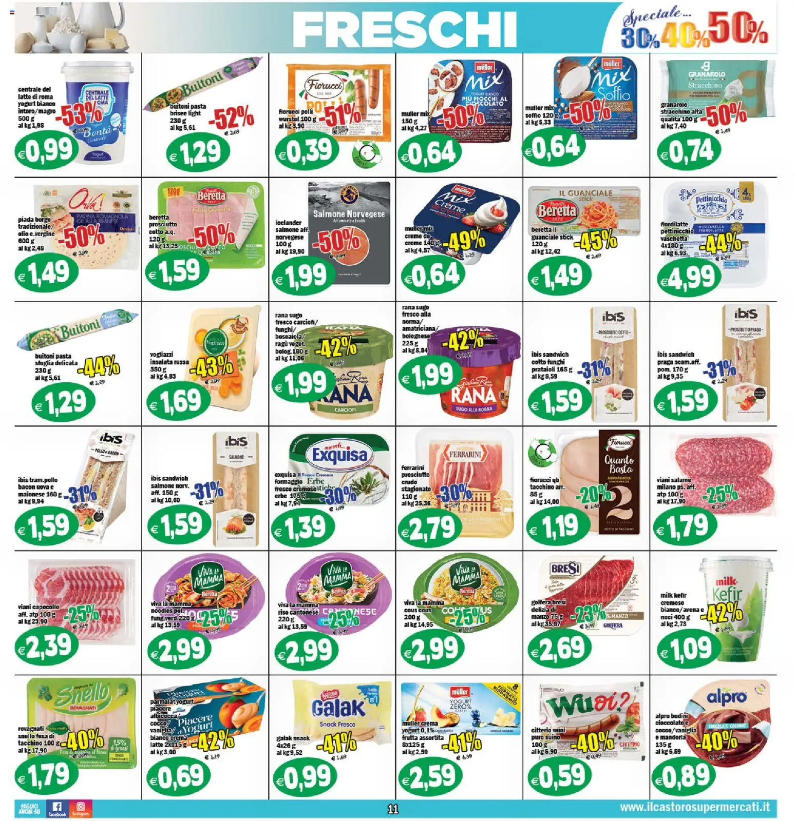 Volantino Il Castoro del 02/09/2026 | Pagina: 11 | Prodotti: Erbe, Salmone, Prosciutto, Carciofi