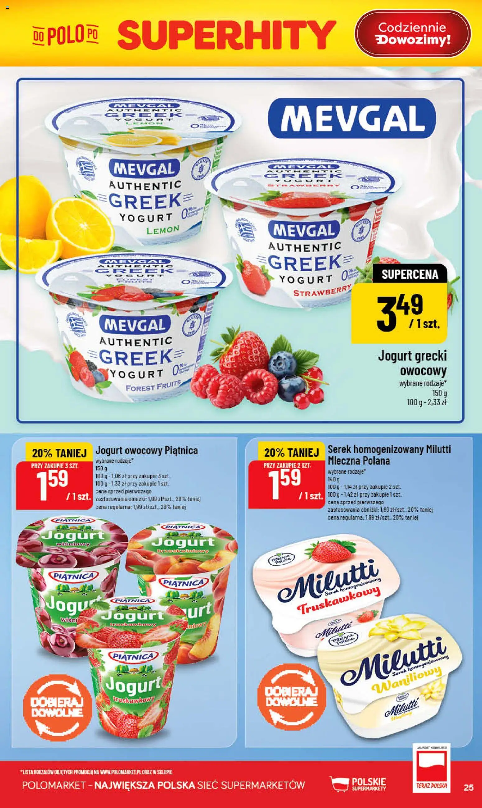 POLOmarket gazetka od 03.06.2026 | Strona: 25 | Produkty: Jogurt grecki, Serek, Jogurt owocowy, Jogurt