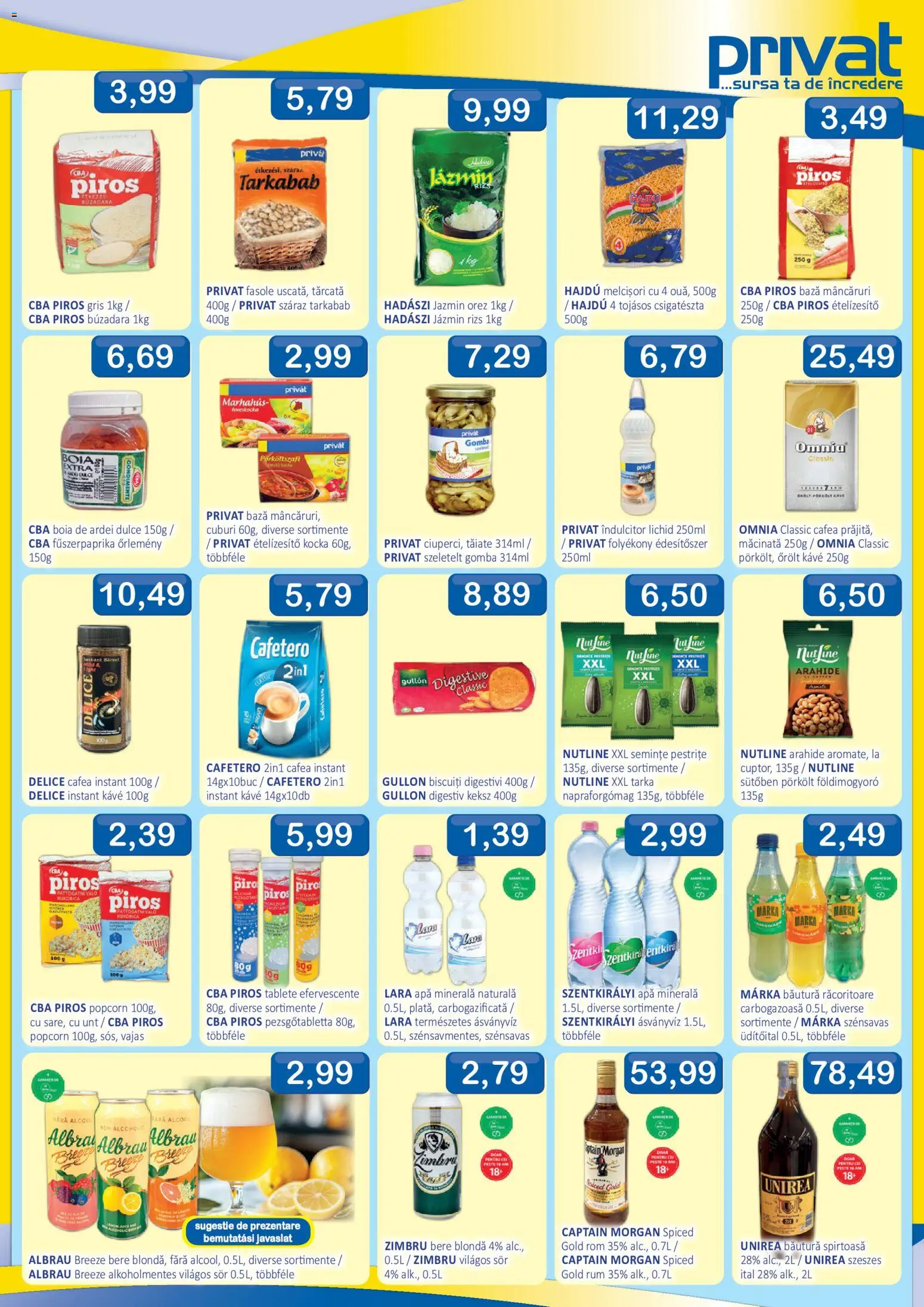Noul catalog CBA – valabil de la 14.08.2026 | Pagină: 3 | Produse: Arahide, Cafea, Condimente, Apă