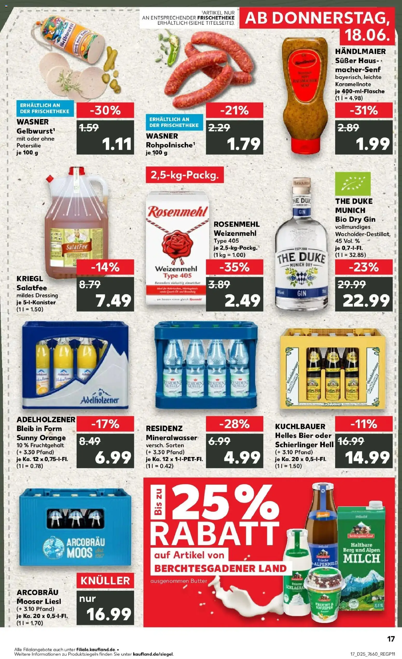 Kaufland Prospekt Landshut – gültig ab 15.06.2026 | Seite: 2 | Produkte: Adelholzener, Weizenmehl, Mineralwasser, Petersilie