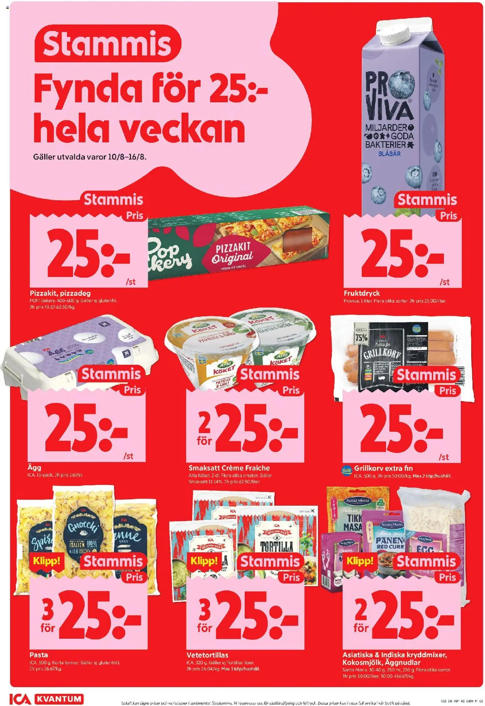 ICA Kvantum reklamblad aktuell från 10/08/2026 | Sida: 2 | Produkter: Pizzadeg, Creme fraiche, Chili, Pizzakit