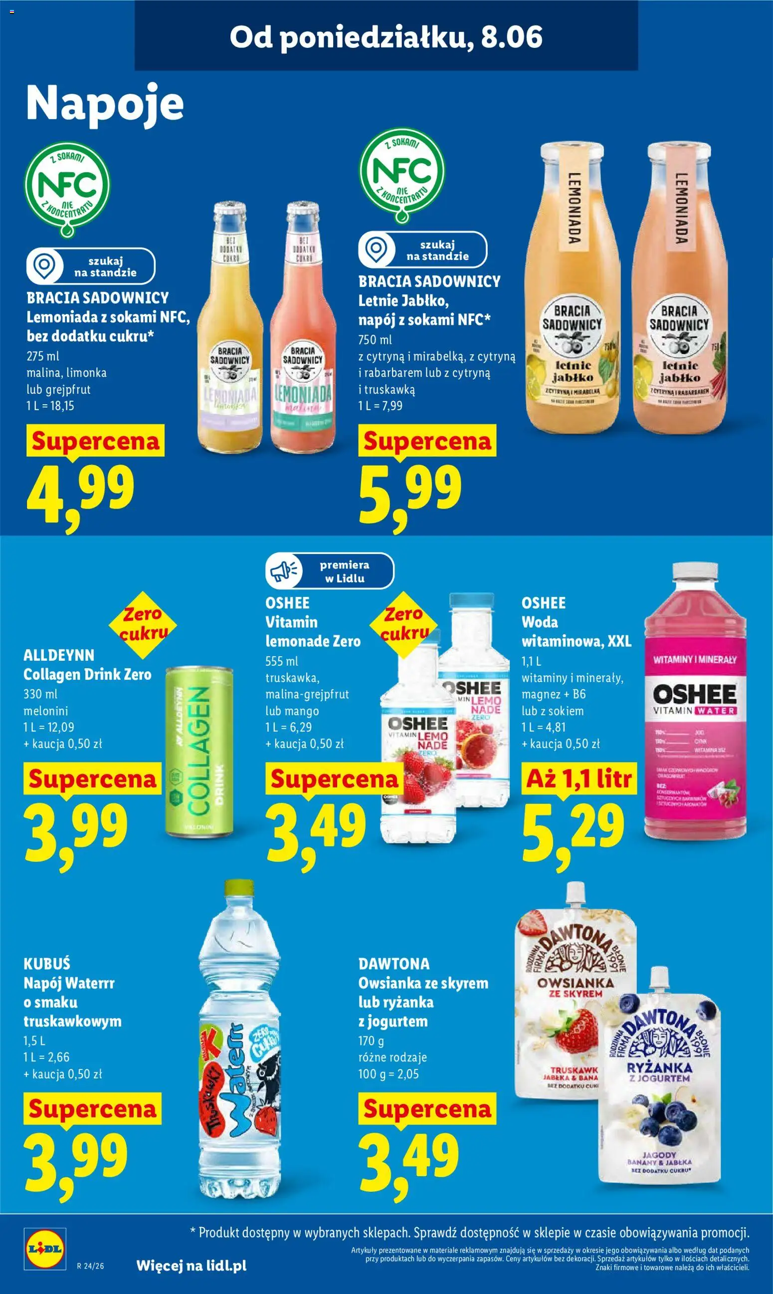 Lidl gazetka od 08.06.2026 | Strona: 62 | Produkty: Owsianka, Napoje, Jabłka, Grejpfrut