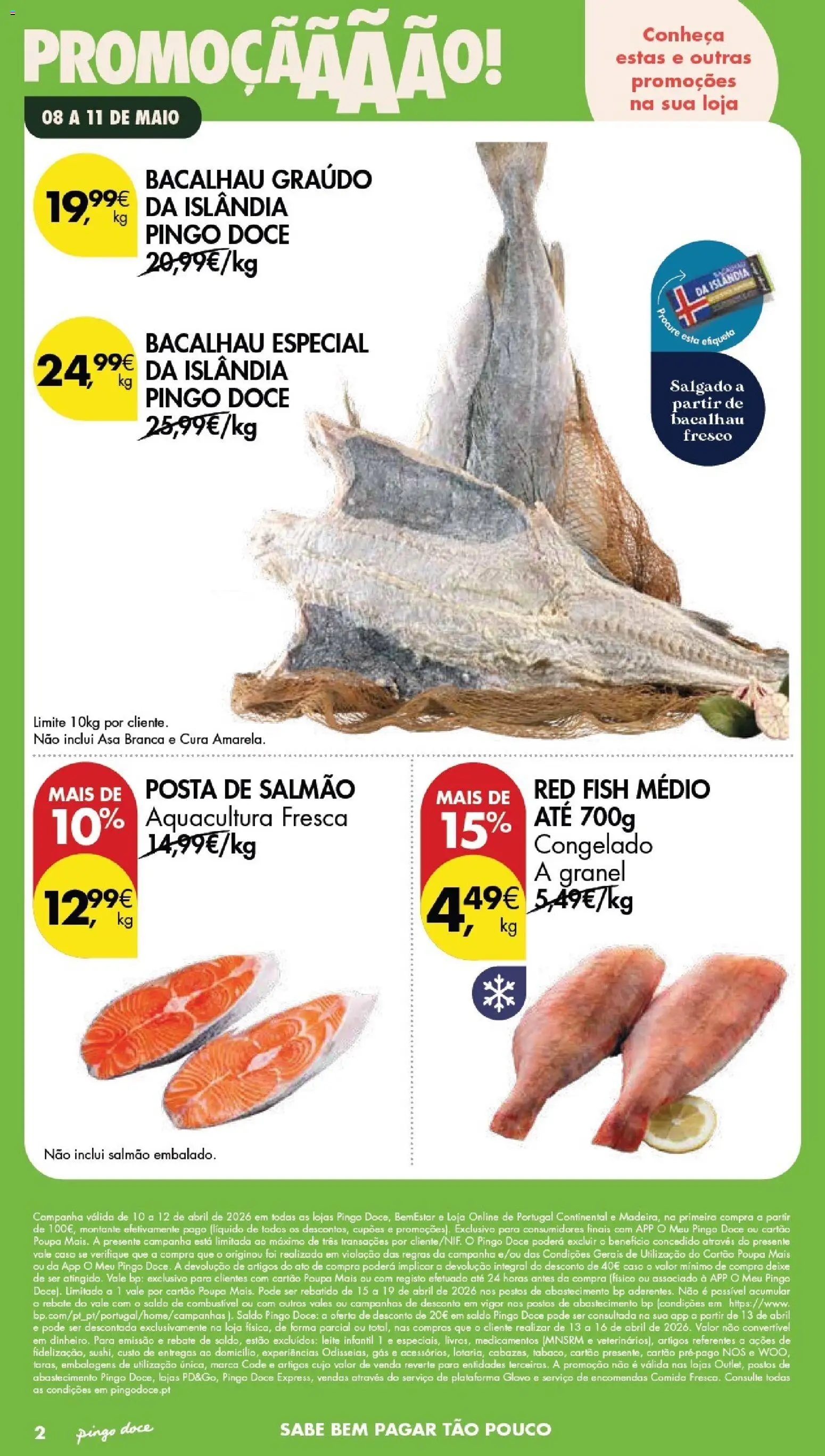 Pingo Doce Poupe este Fim de Semana │ válido de 08.05.2026 | Página: 2 | Produtos: Bacalhau, Leite infantil, Salmão, Leite