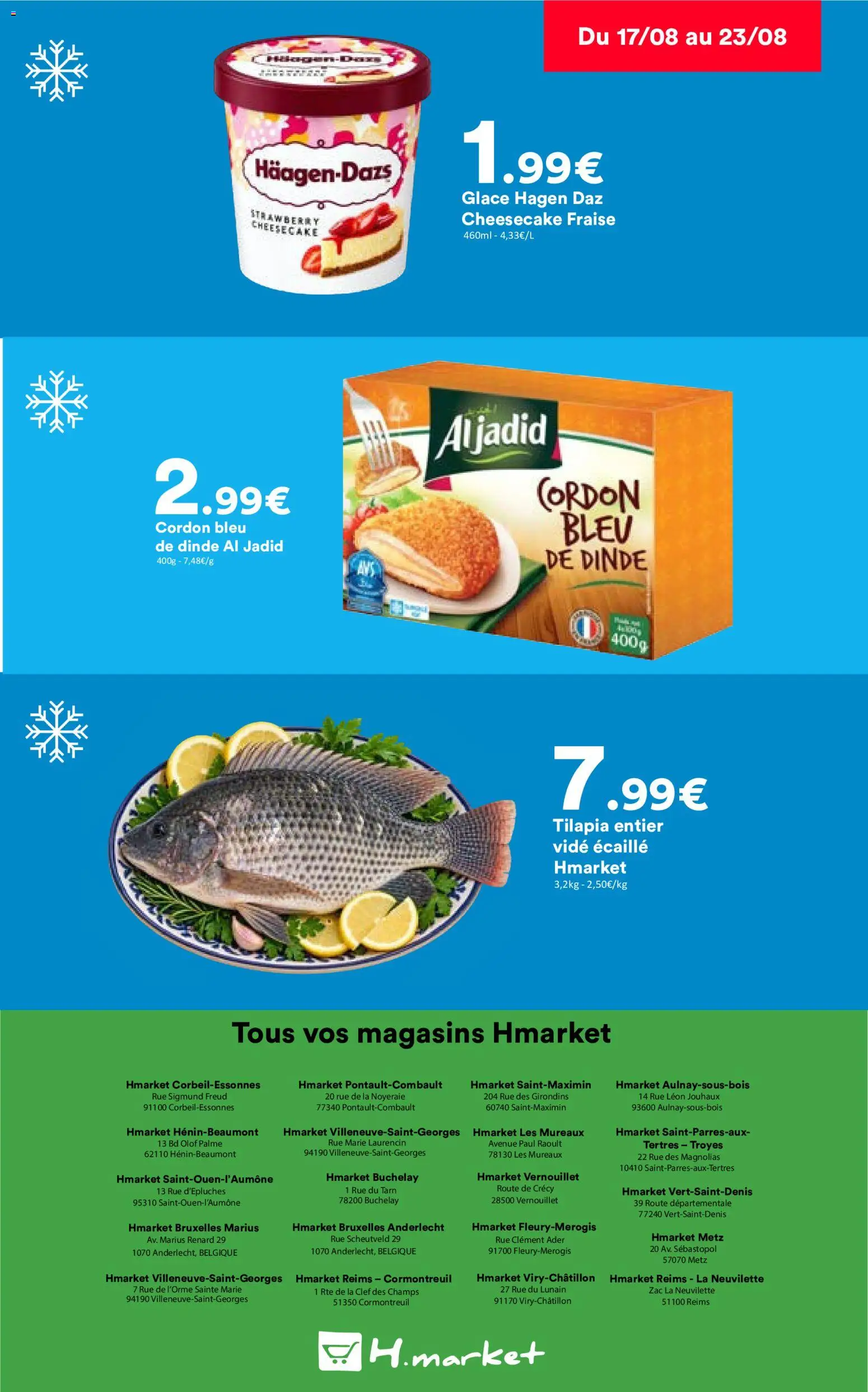 {H1} | Page: 6 | Produits: Fraise, Dinde, Tilapia, Cordon bleu