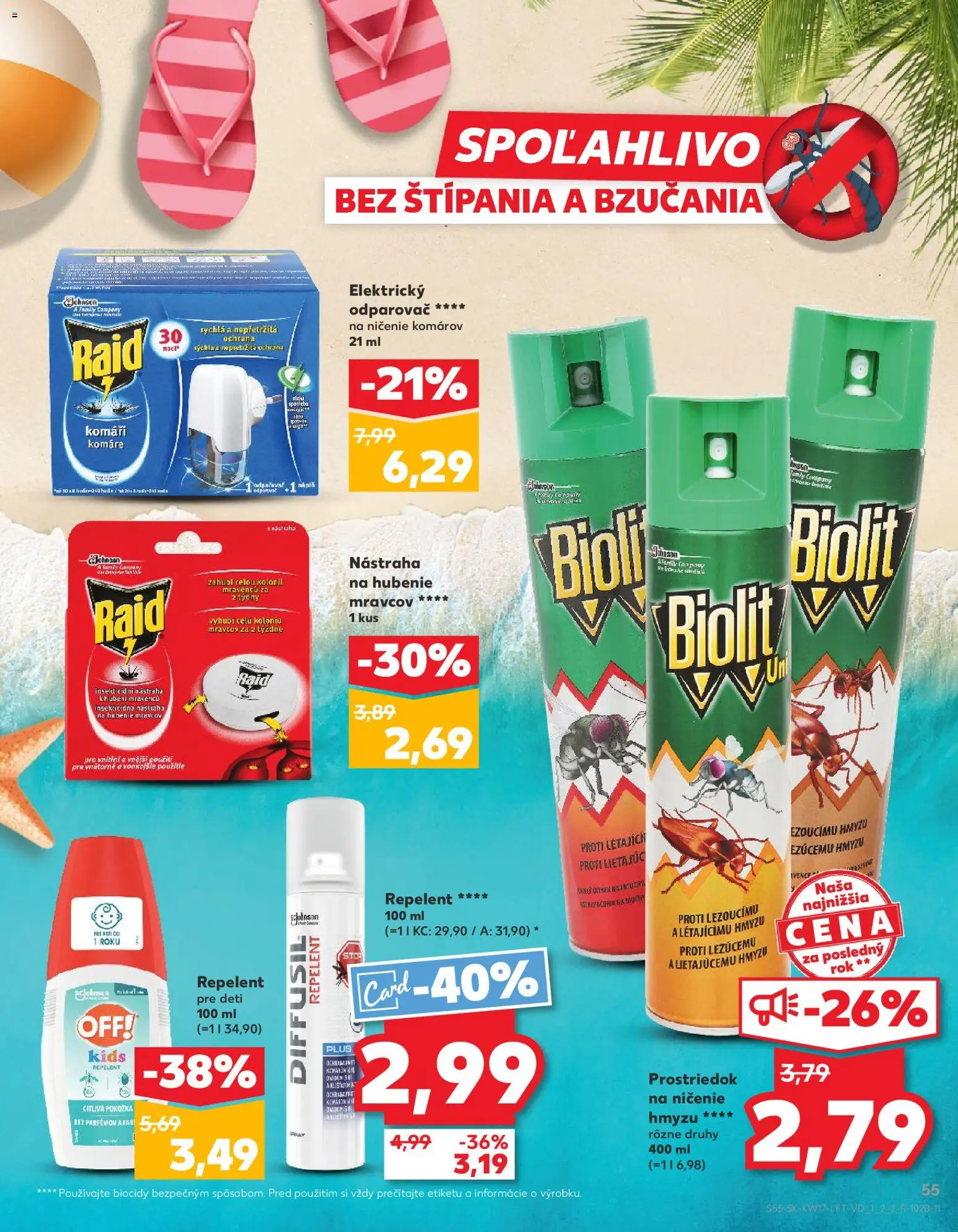 Nové Kaufland akcie – leták je platný od 23.04.2026 | Strana: 55 | Produkty: Raid
