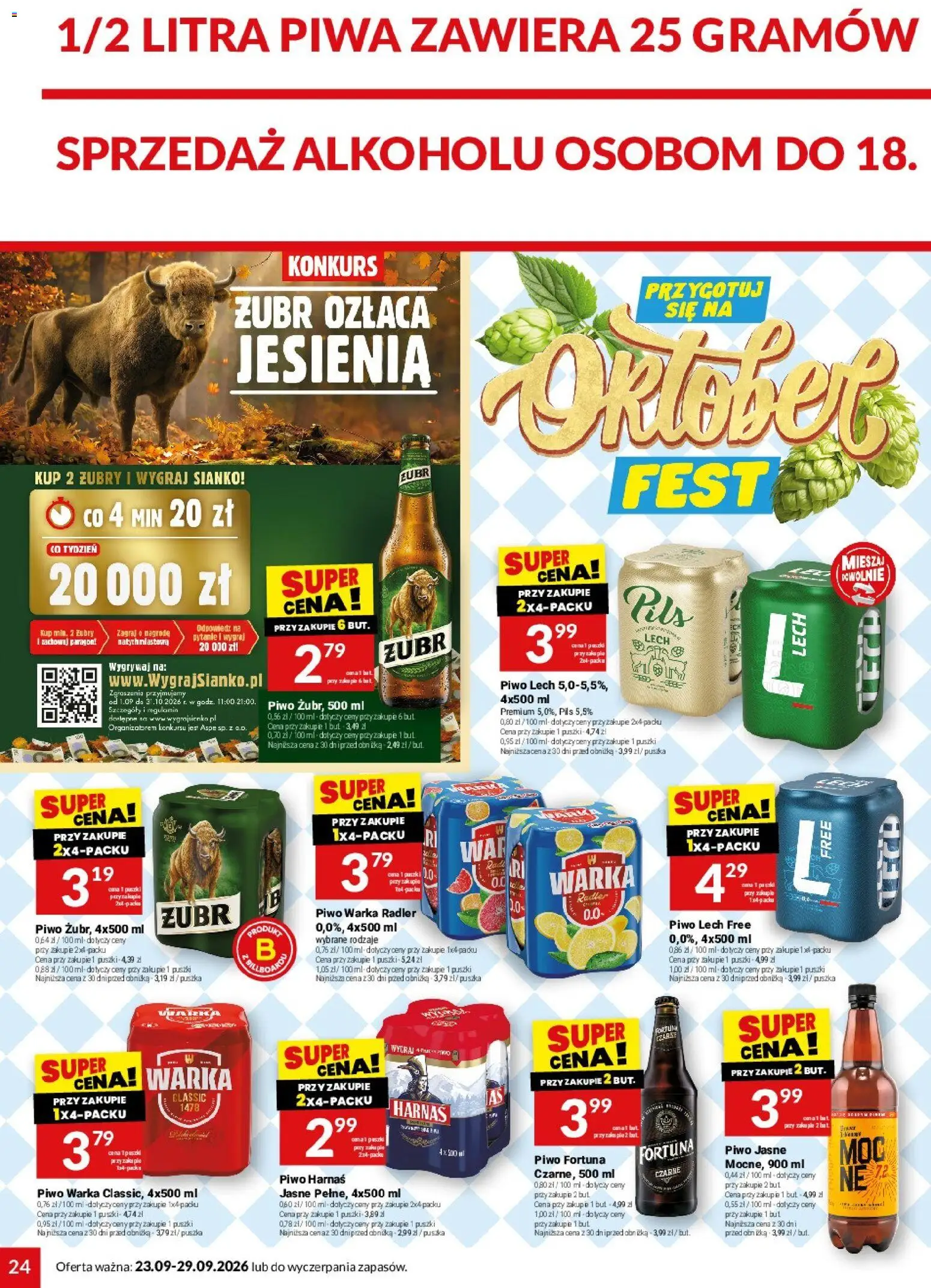Twój Market gazetka od 23.09.2026 | Strona: 24 | Produkty: Radler, Warka, Piwo Warka, Harnaś