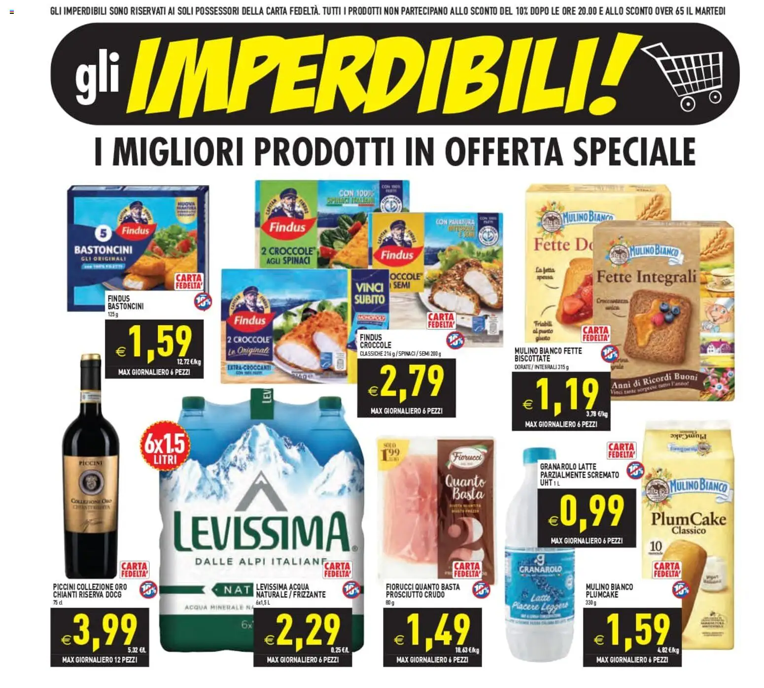 Volantino PIM Supermercati del 12/08/2026 | Pagina: 2 | Prodotti: Latte, Spinaci, Plumcake, Acqua minerale