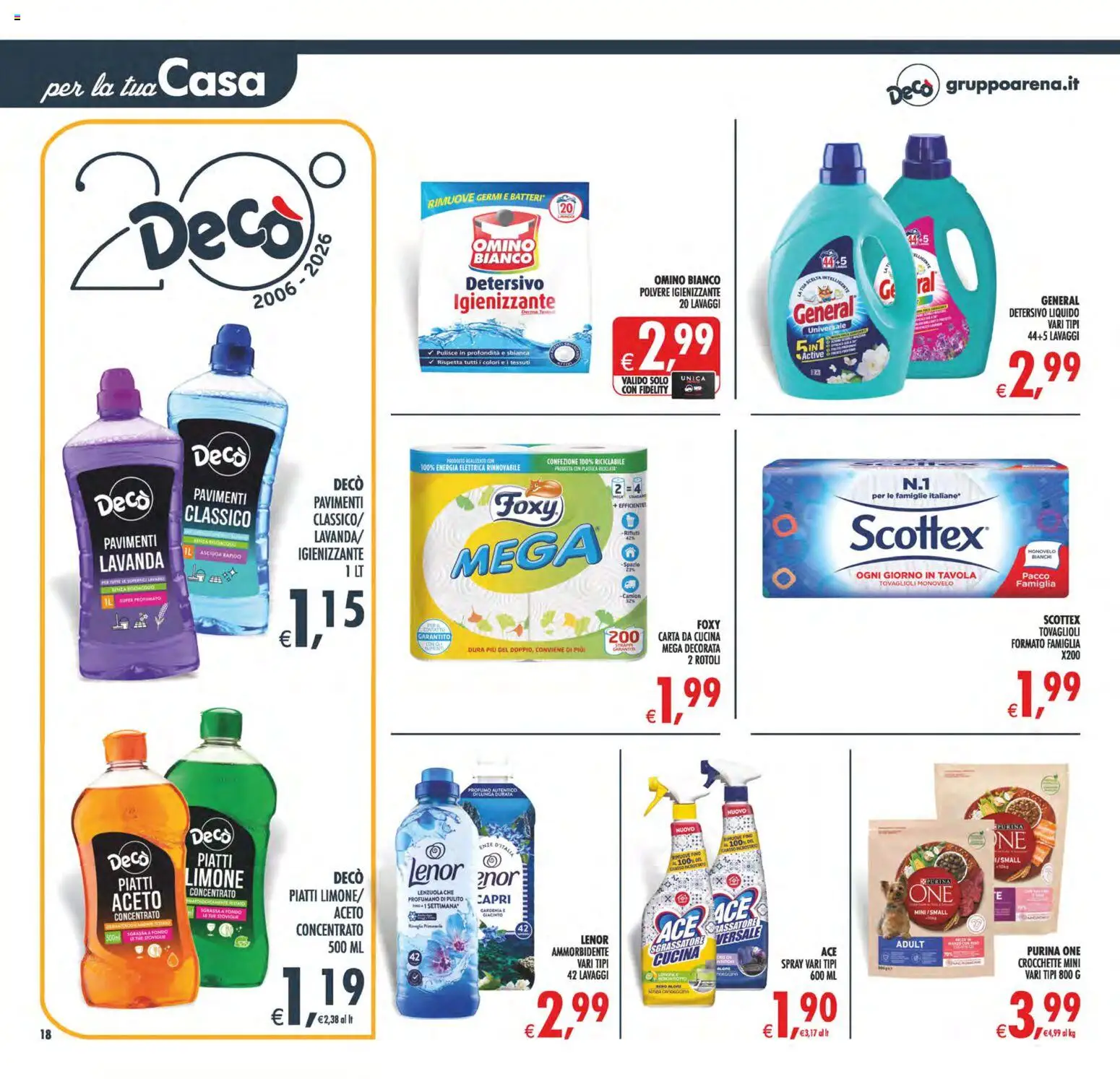Volantino Decò del 29.05.2026 | Pagina: 18 | Prodotti: Ammorbidente, Sgrassatore, Crocchette, Lavanda