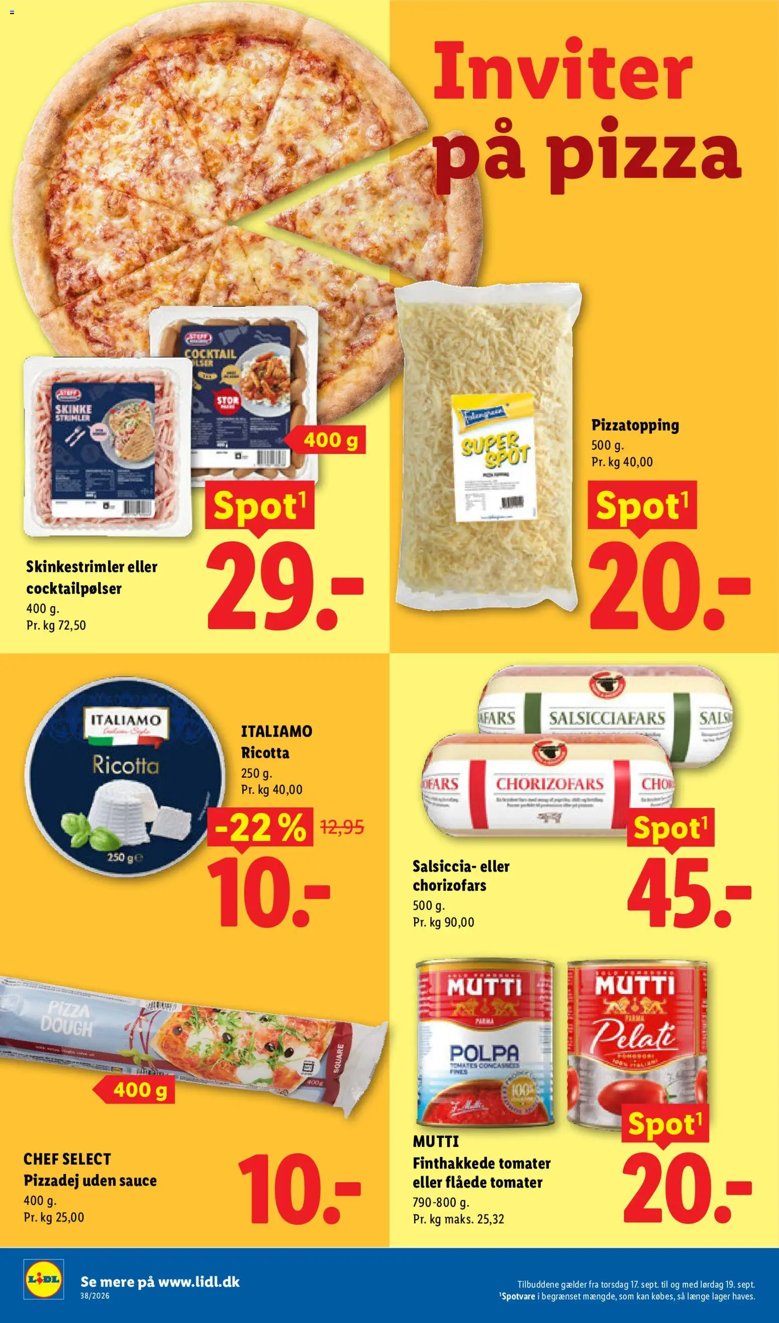 Lidl tilbudsavis – gyldig fra 13/09/2026 | Side: 3 | Produkter: Skinke, Pizza, Tomater, Søm