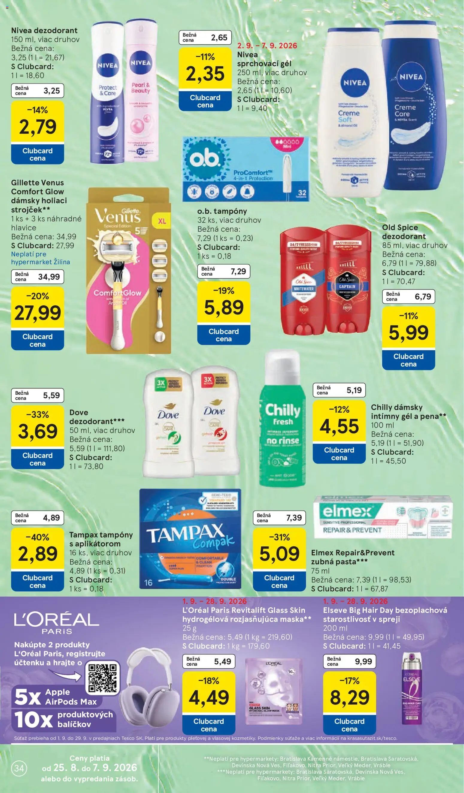Nové Tesco akcie – leták je platný od 02.09.2026 | Strana: 34 | Produkty: Strojček, Holiaci strojček, Airpods, Apple