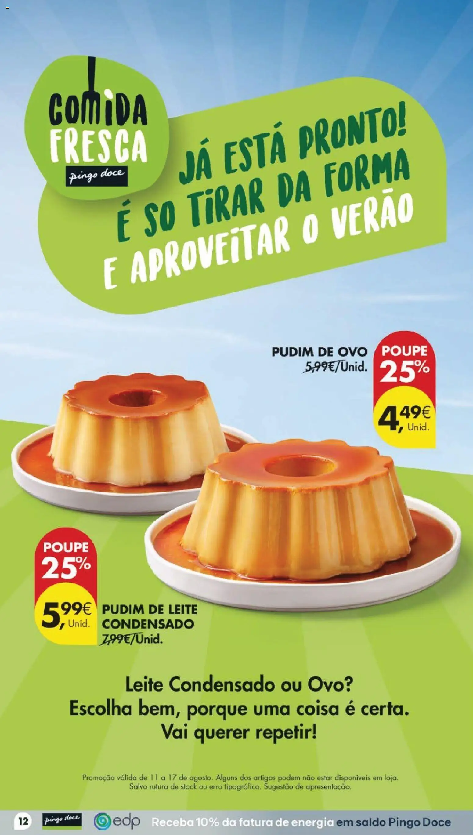 Pingo Doce folheto │ válido de 11/08/2026 | Página: 14 | Produtos: Pudim, Leite condensado, Leite