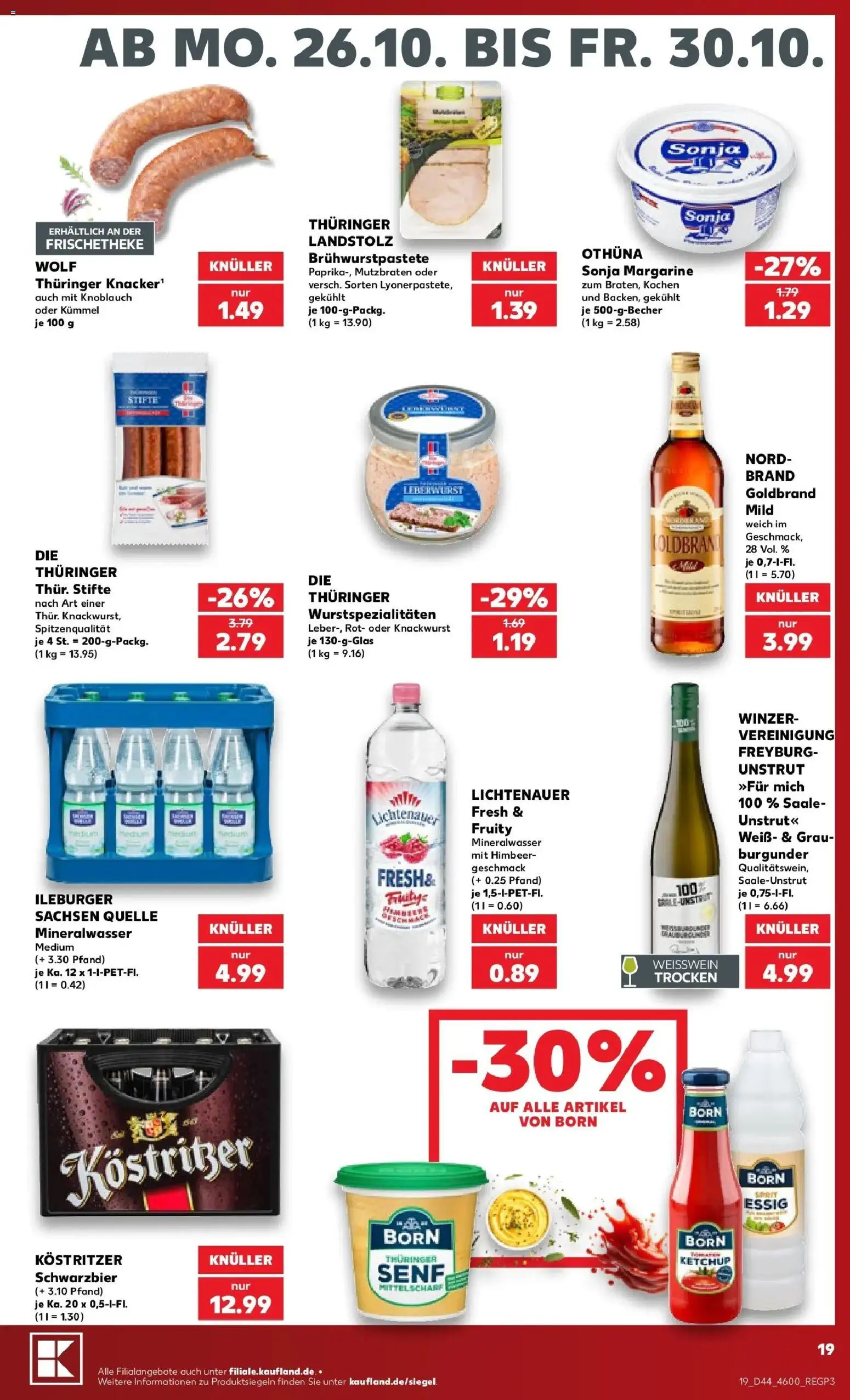 Prospekt Kaufland ab 26.10.2026 » Angebote Online zum Blättern | Seite: 19 | Produkte: Margarine, Essig, Knoblauch, Ketchup