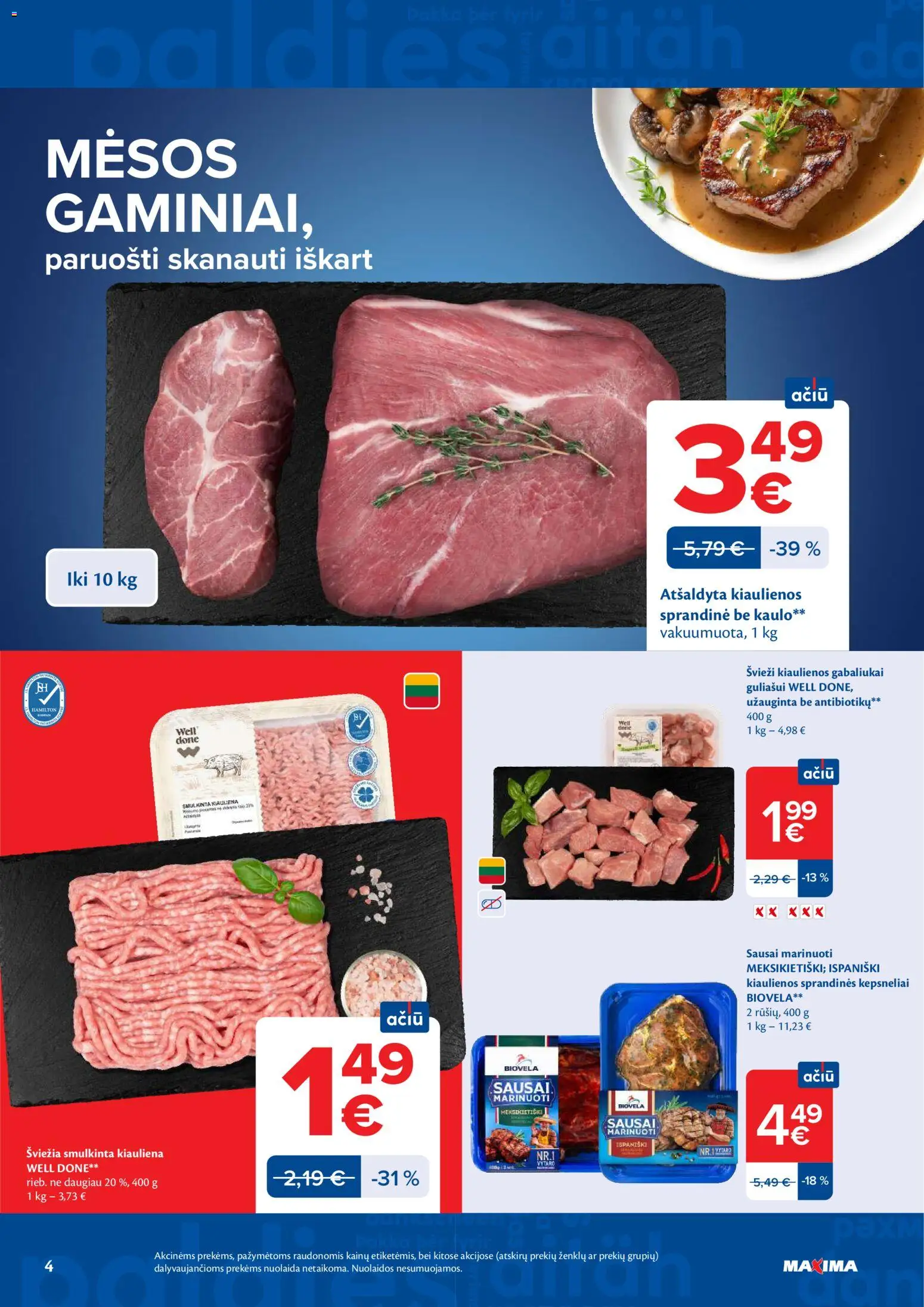 MAXIMA akcijos nuo 2026.06.30 | Puslapis: 4 | Prekių: Kiaulienos, Kiauliena