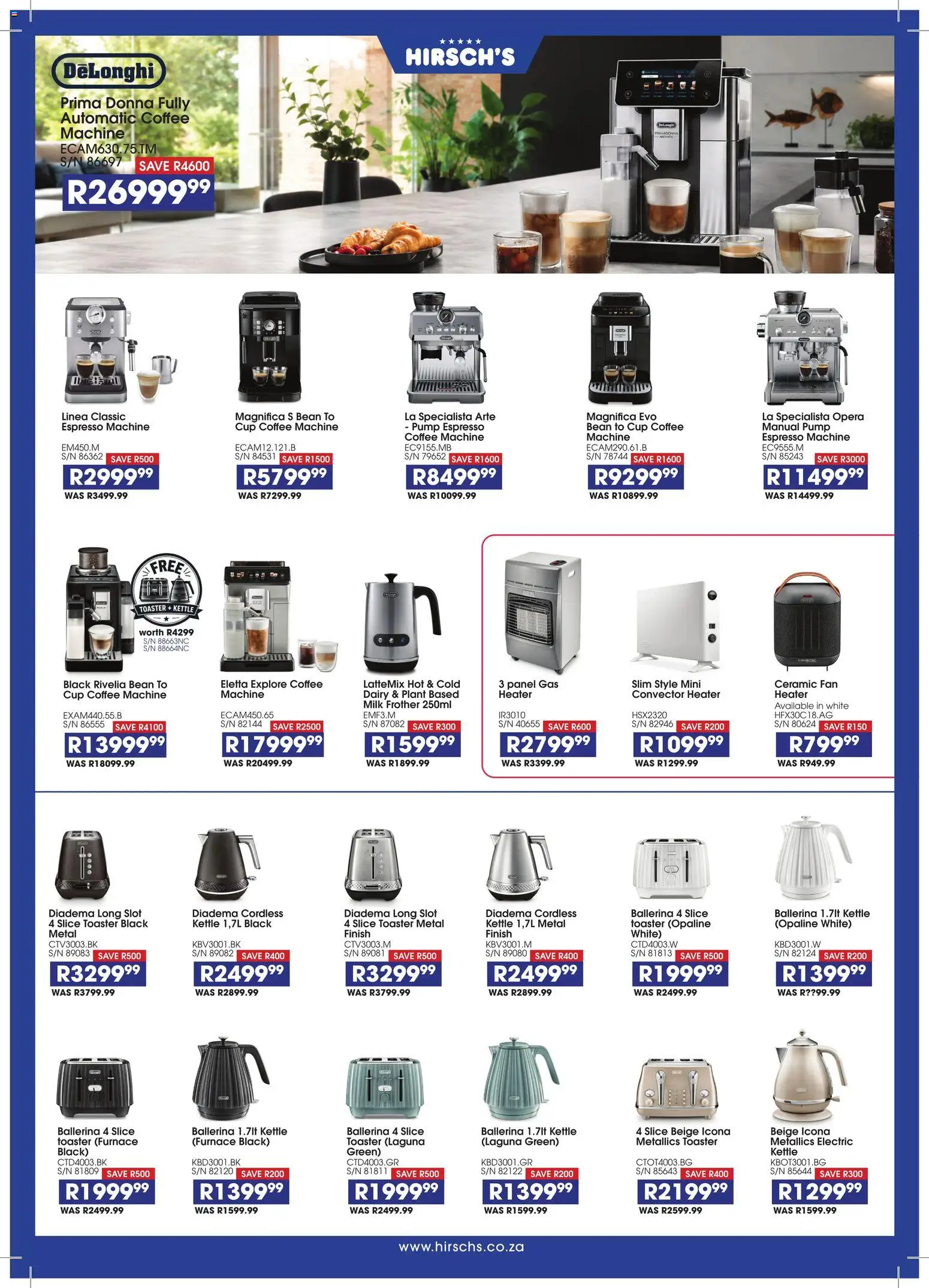 New Hirsch's catalogue – valid from 23/06/2026 | Page: 34 | Products: Kettle, Fan, Milk frother, Milk