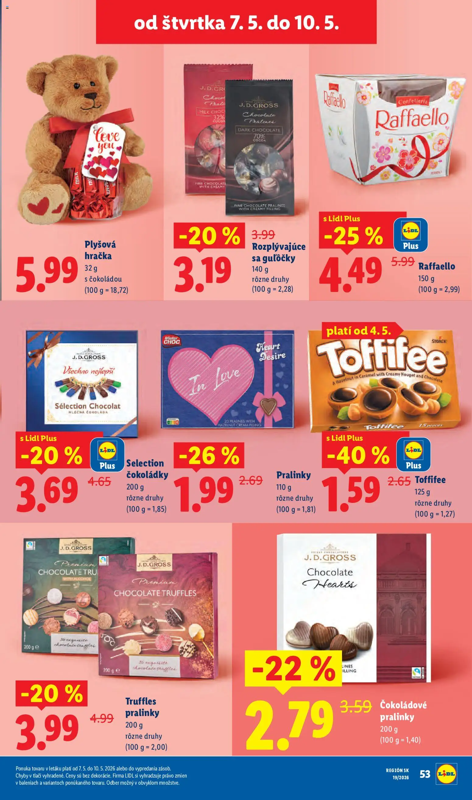 Nové Lidl akcie – leták je platný od 04.05.2026 | Strana: 65 | Produkty: Čokoláda, Toffifee