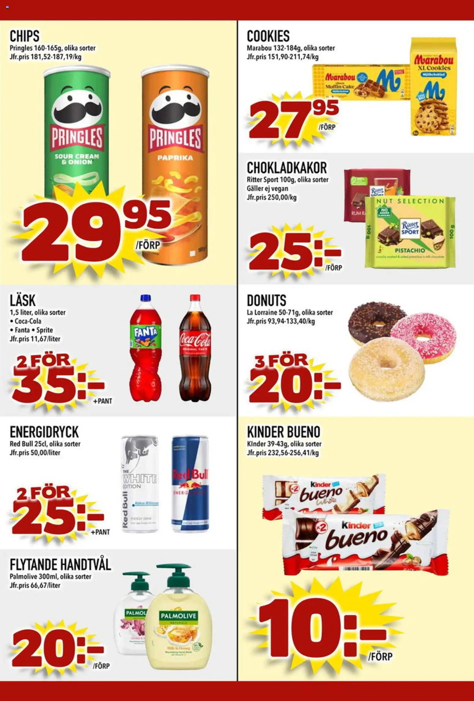 Din Mat reklamblad aktuell från 18.05.2026 | Sida: 7 | Produkter: Pringles, Coca cola, Sprite, Handtvål