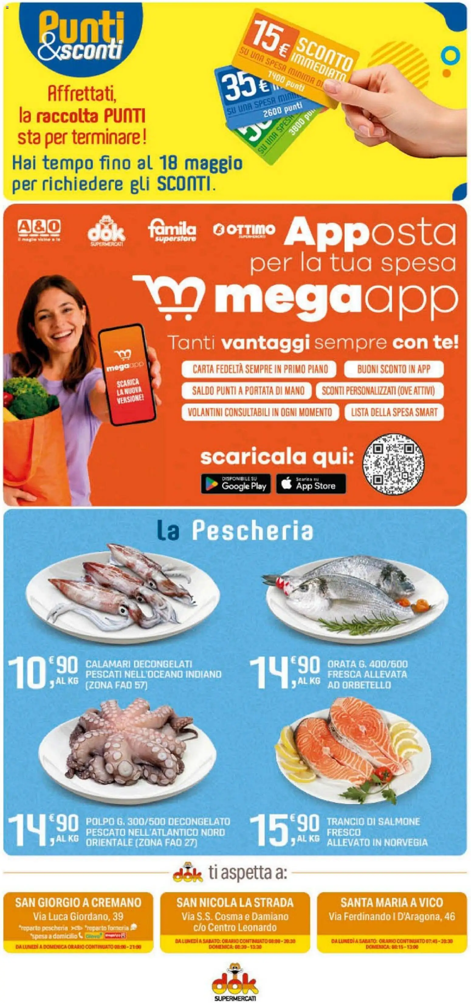 Volantino DOK del 04.05.2026 | Pagina: 13 | Prodotti: Salmone, Polpo, Orata, Calamari