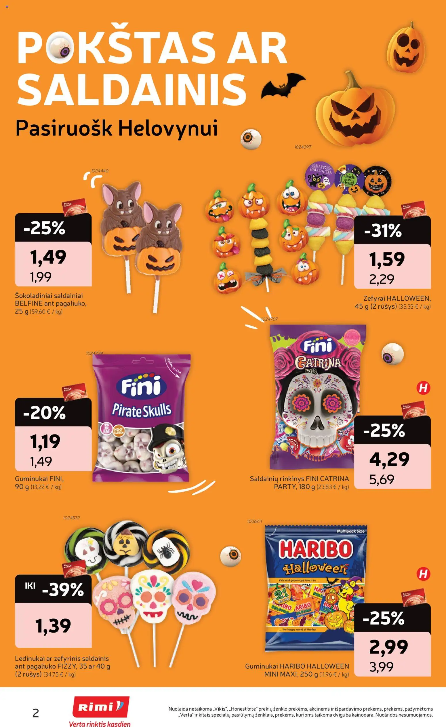 Rimi akcijos nuo 2026.09.22 | Puslapis: 2 | Prekių: Ledinukai, Guminukai, Saldainiai