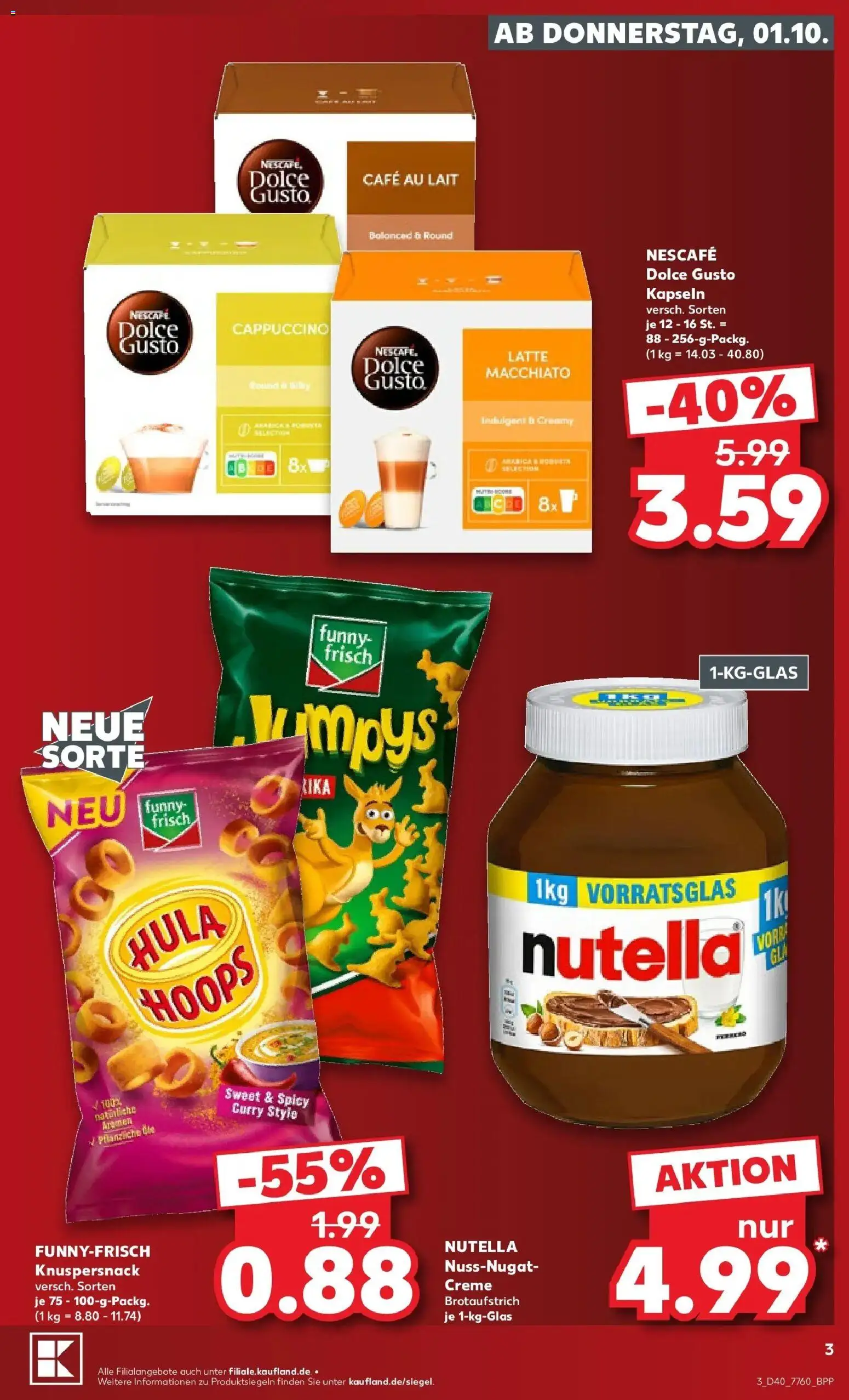 Prospekt Kaufland ab 28.09.2026 » Angebote Online zum Blättern | Seite: 13 | Produkte: Nescafe, Funny frisch, Dolce Gusto kapseln, Dolce gusto