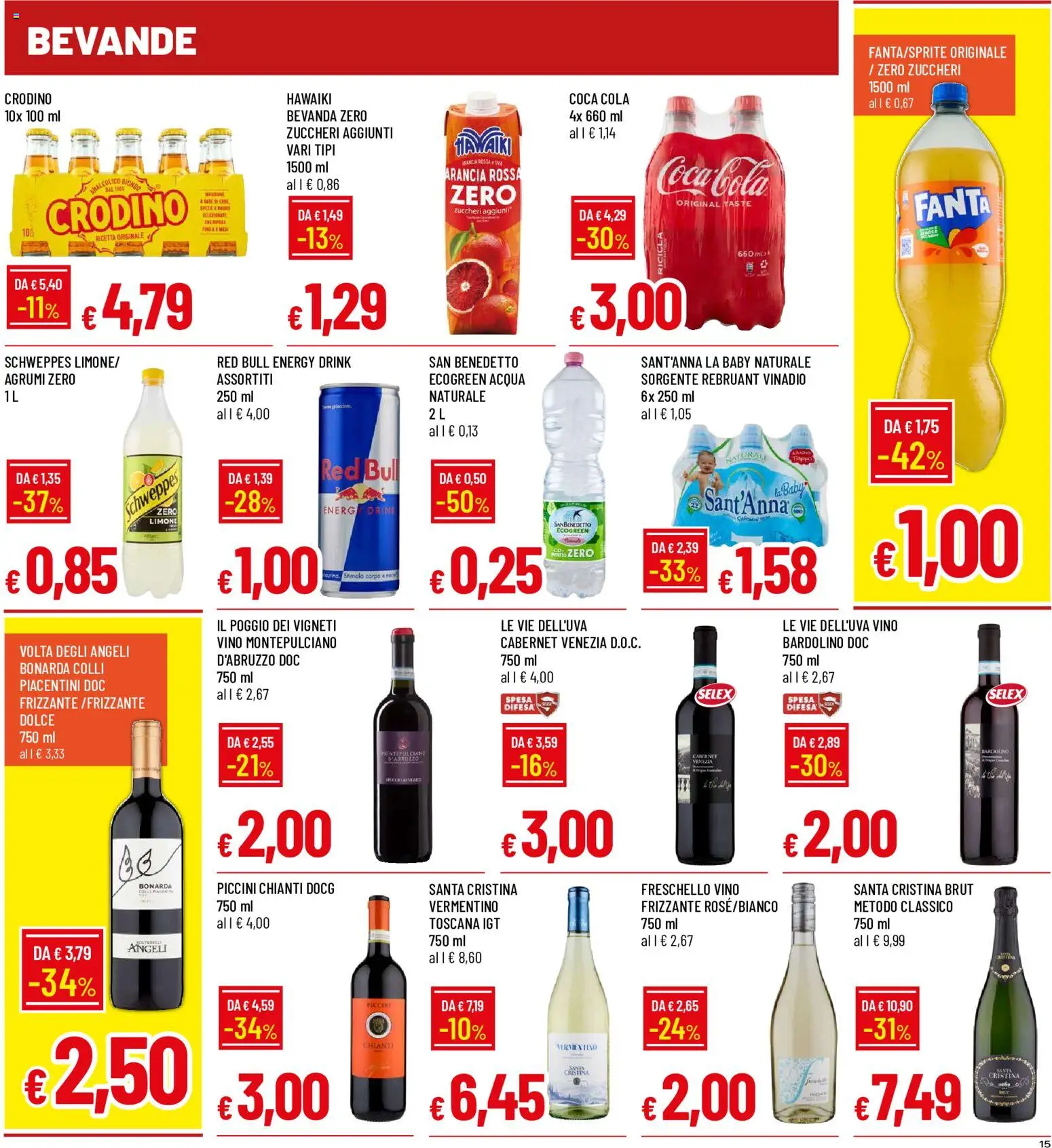 Volantino Galassia del 07/09/2026 | Pagina: 15 | Prodotti: Acqua, Vino, Fanta, Red Bull