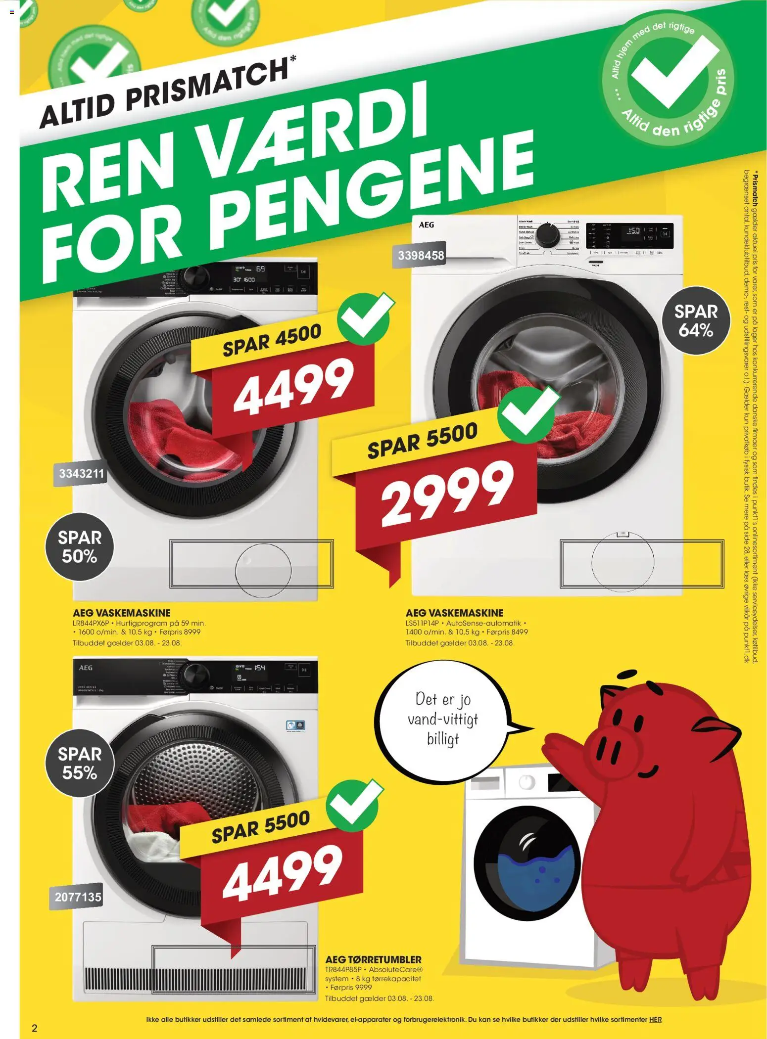 Punkt1 tilbudsavis – gyldig fra 10/08/2026 | Side: 2 | Produkter: Æg, Søm, Vaskemaskine, Tørretumbler