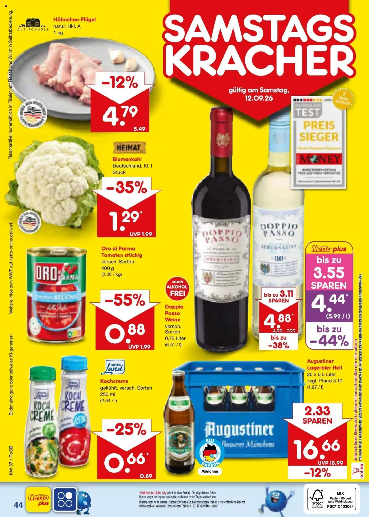 Netto Marken-Discount Prospekt Amberg – gültig ab 07.09.2026 | Seite: 64 | Produkte: Oro di parma, Bilder, Alkohol, Doppio Passo
