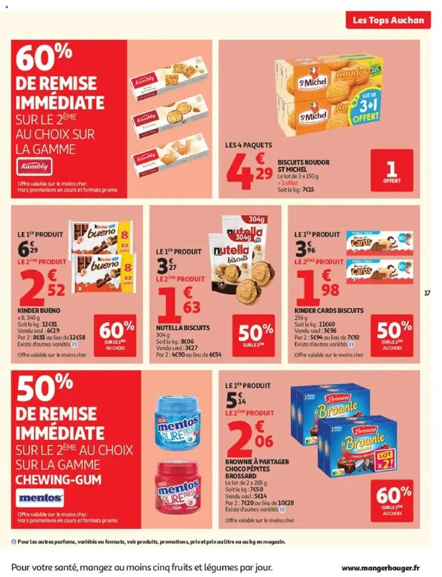 {H1} | Page: 17 | Produits: Kinder Cards, Kinder Bueno, Fruits, Biscuits