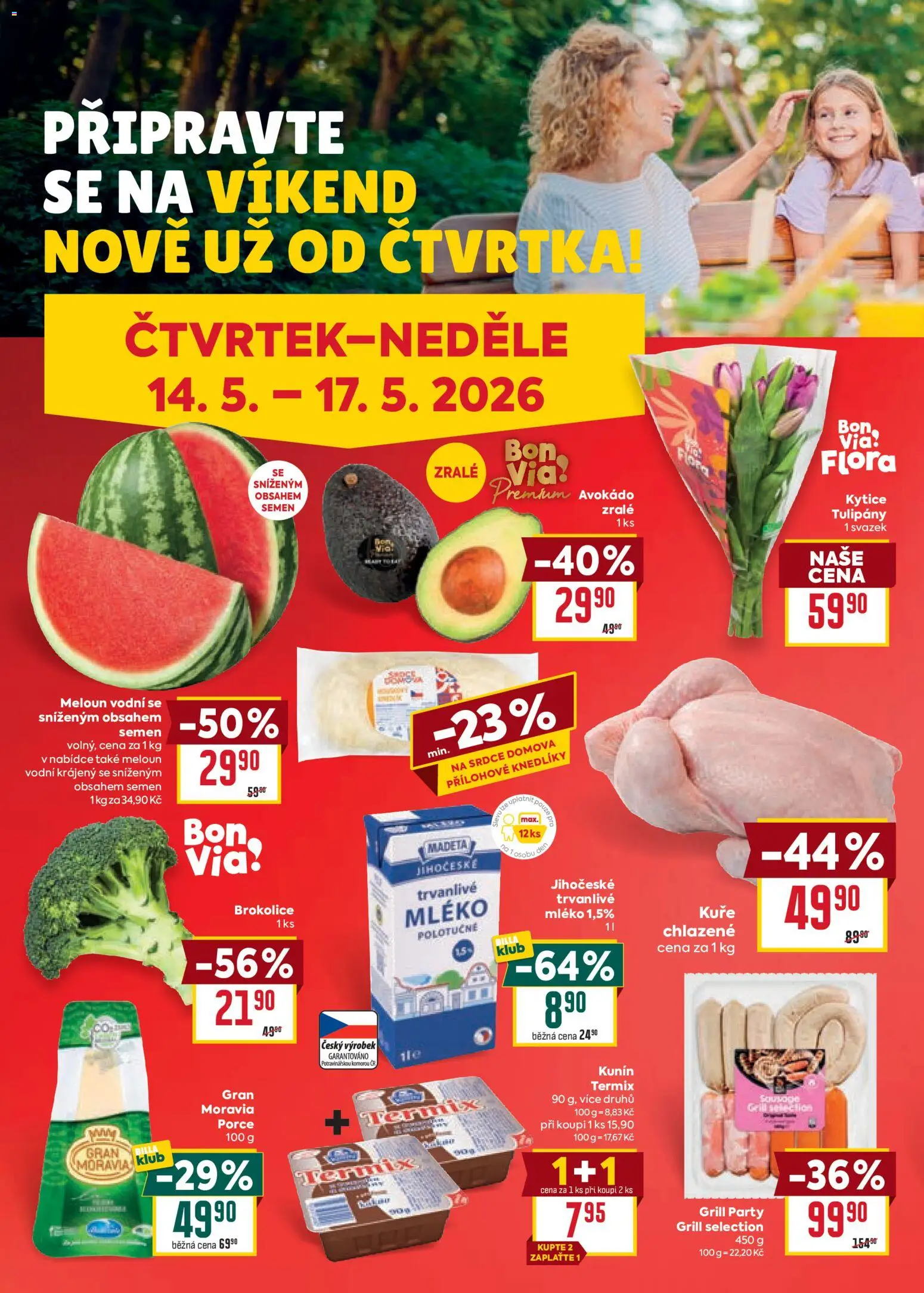 Billa Velký leták od 13.05.2026 | Strana: 26 | Produkty: Mléko, Tulipány, Avokádo, Meloun vodní