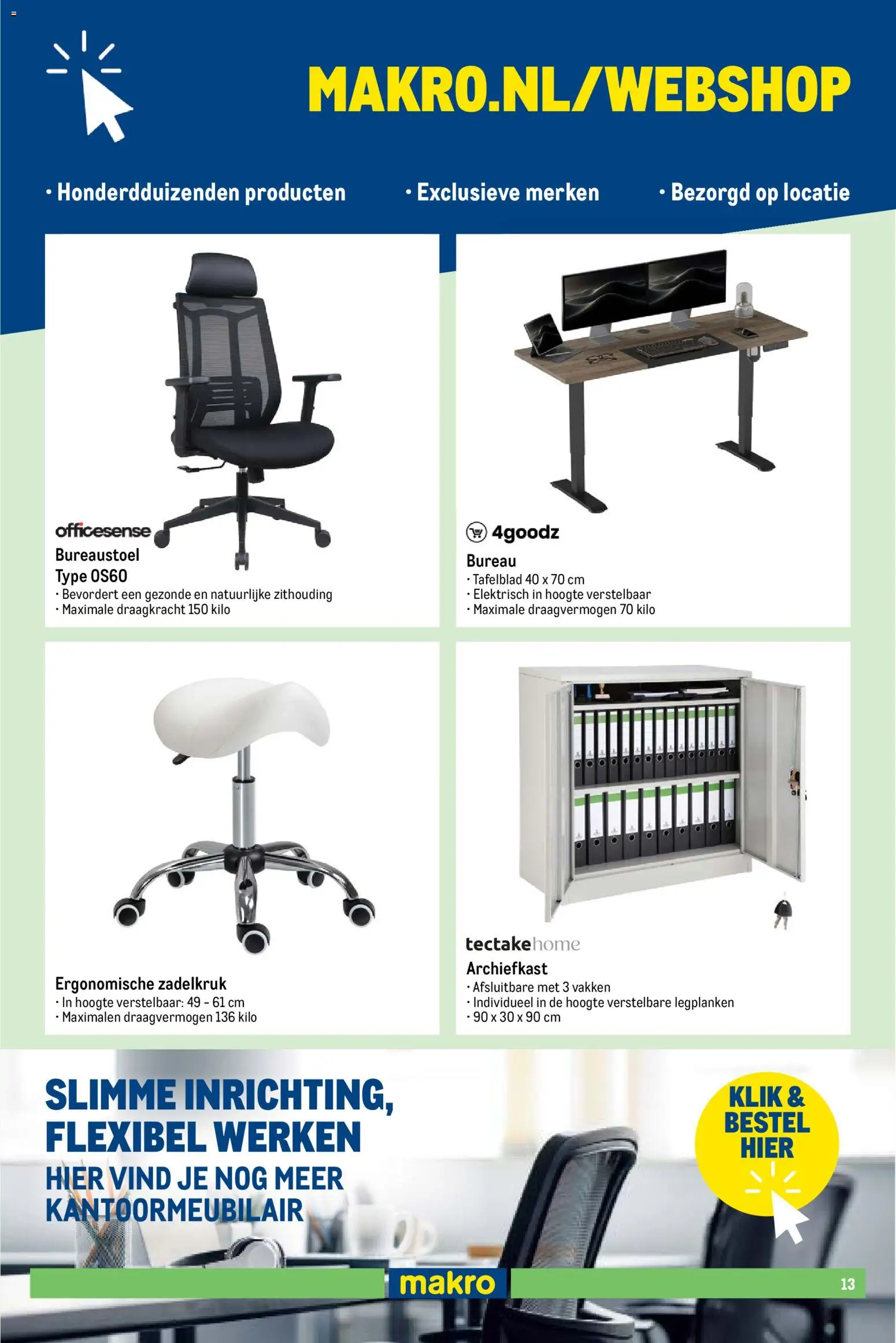 {H1} | Pagina: 13 | Producten: Bureaustoel, Bureau